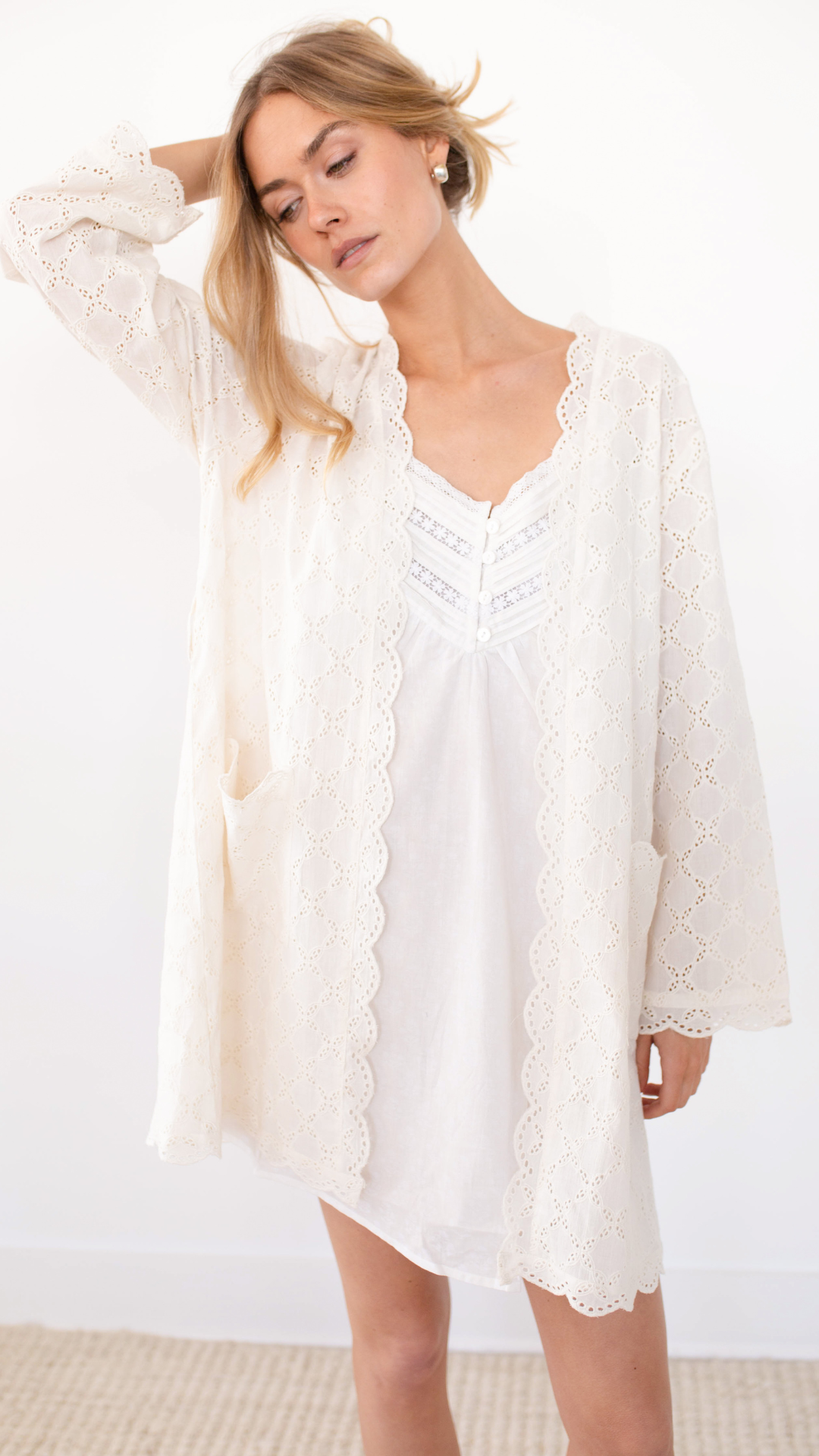 Isla Robe - Ivory Lattice Eyelet – Marea by Liz Joy