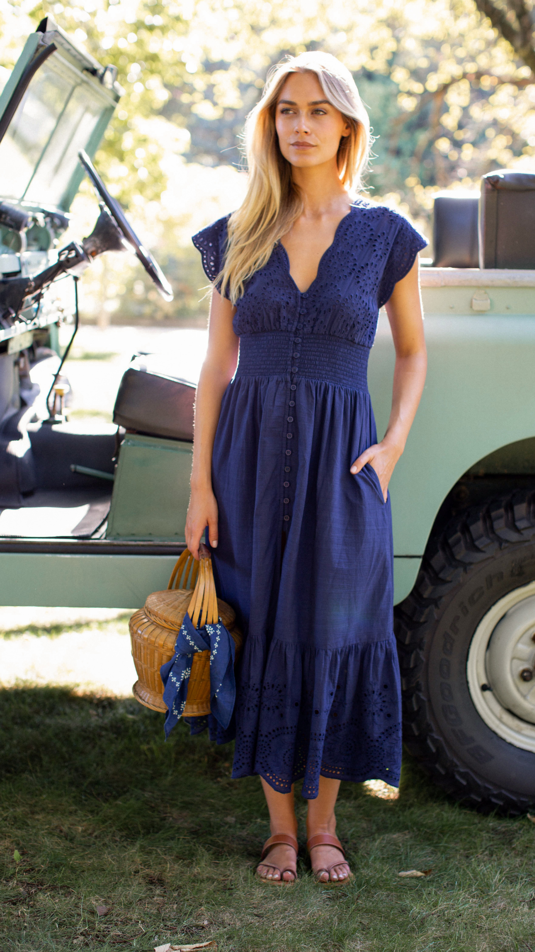 Marea by Liz Joy Fiona Dress - Navy Demi Eyelet - Female - ( XS )