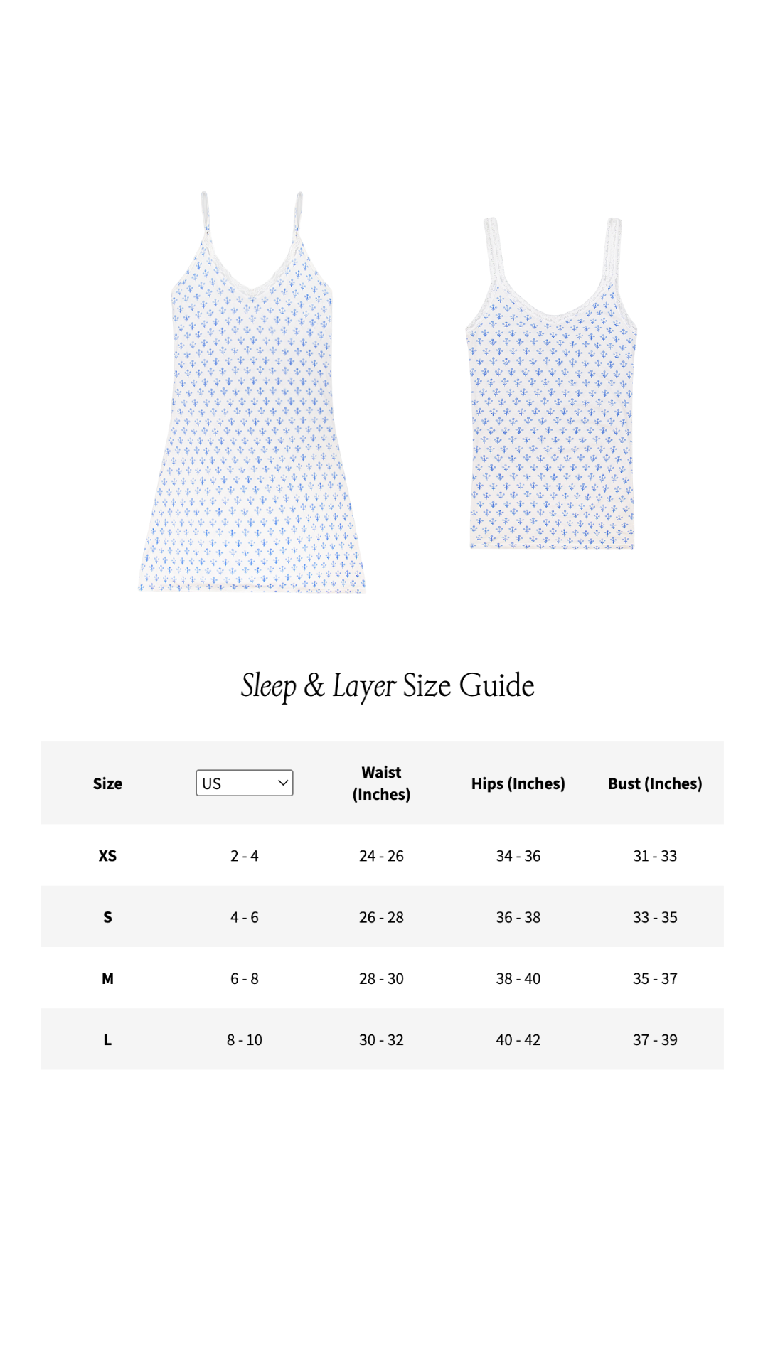 Cami Dress - Blue Marea Flower Sprig