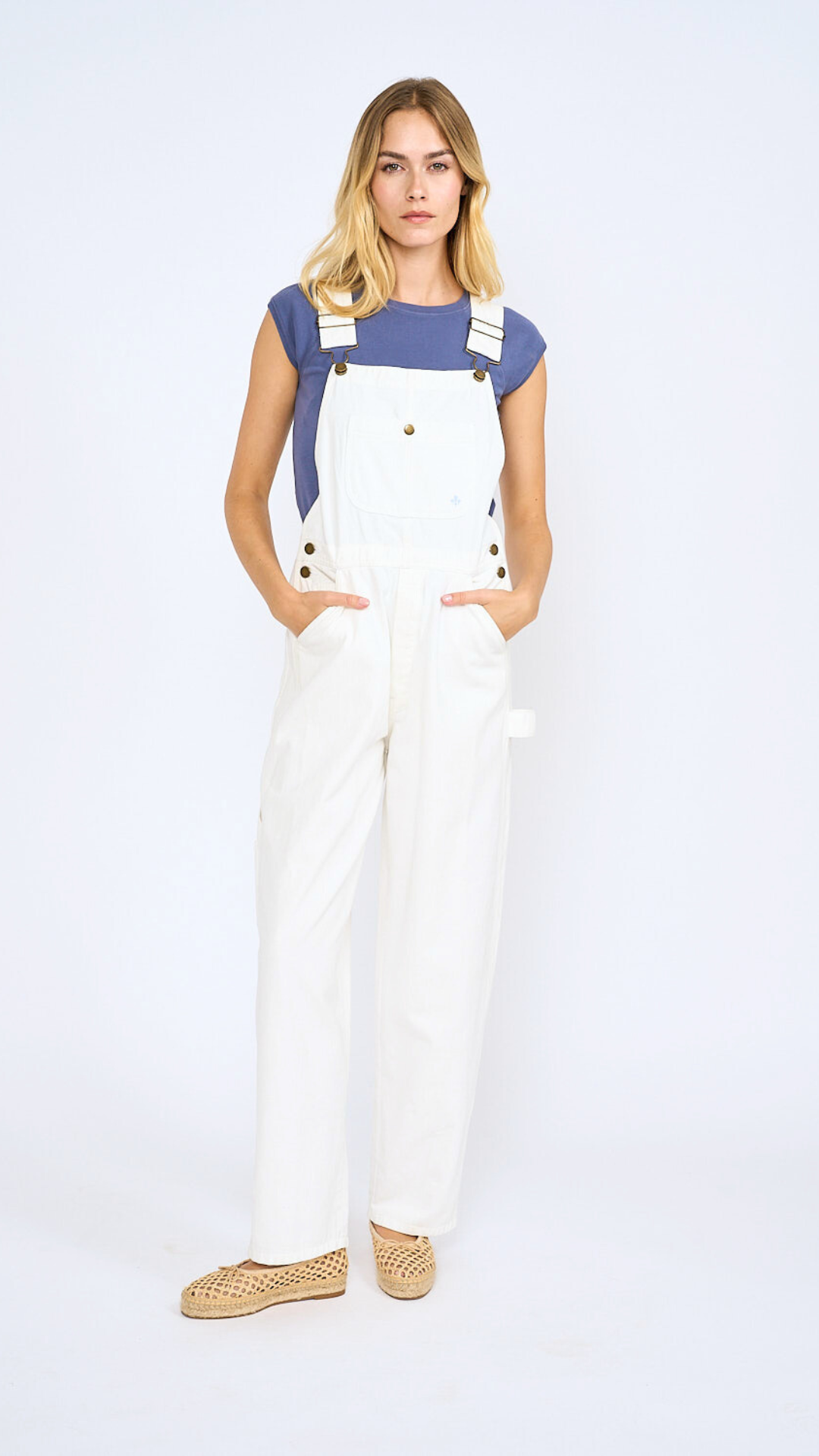 Denim Overalls - Ivory