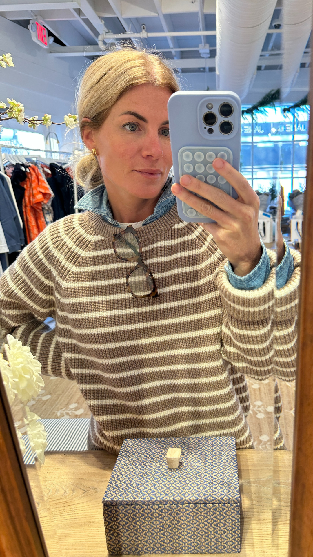 Marea Sweater - Camel Ivory Stripe