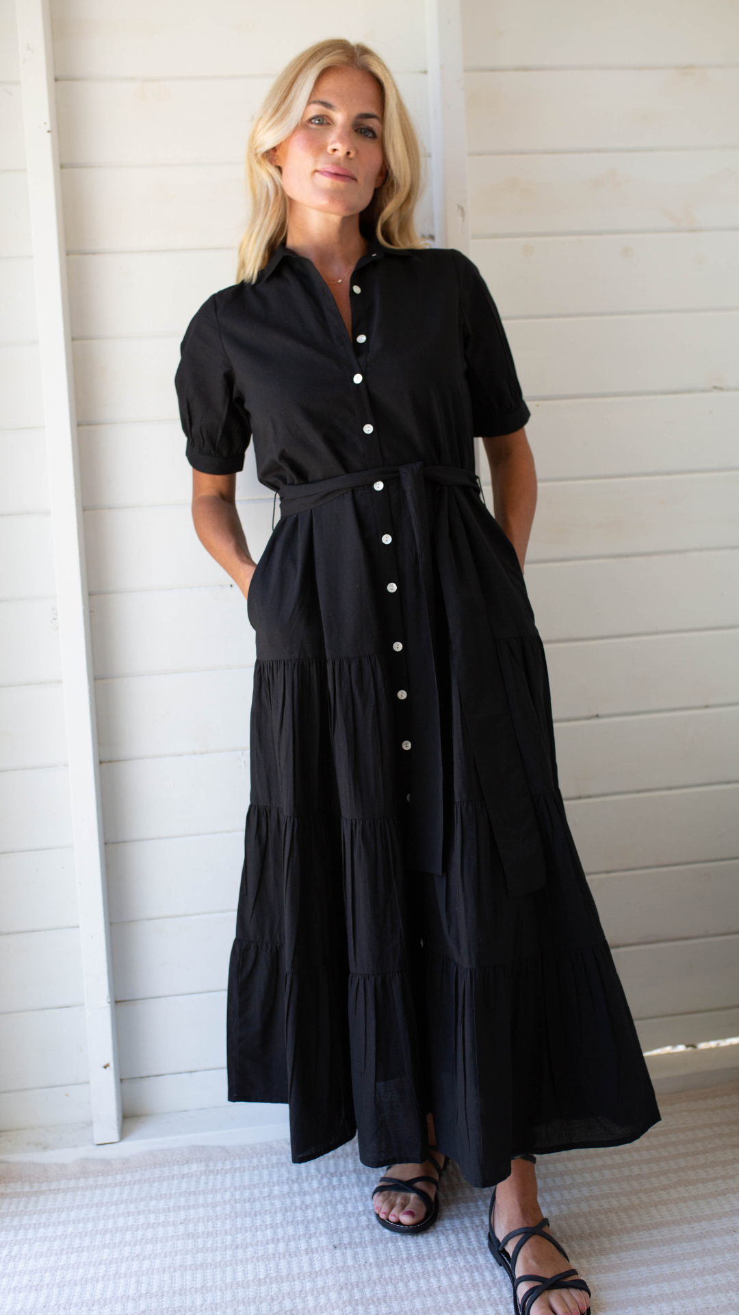 Short Sleeve Maxi Dress Black