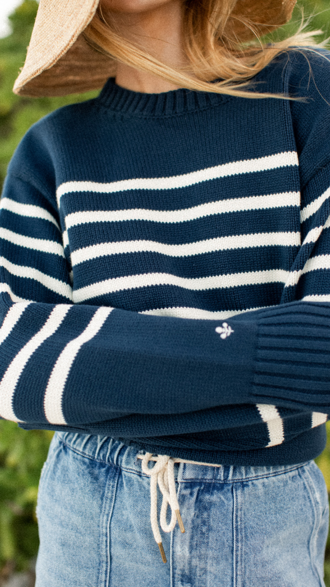 Lake Sweater - Navy/Ivory Stripe – Marea by Liz Joy