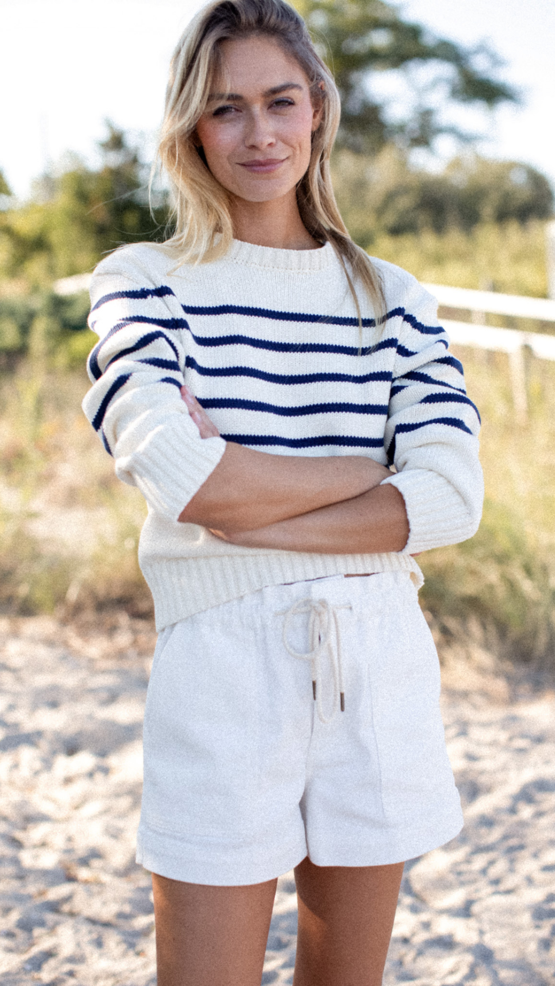Lake Sweater - Ivory/Navy Stripe – Marea by Liz Joy