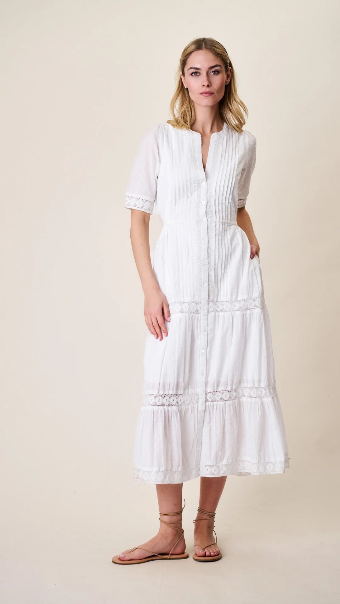 white dobby mesh dress Eve Dress