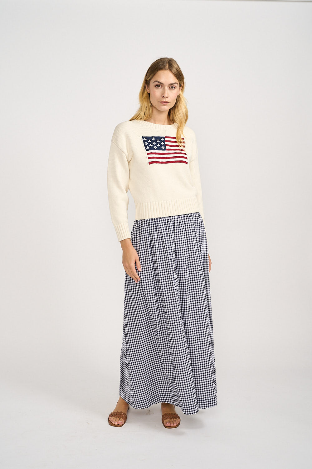 Charlotte Skirt - Navy Gingham