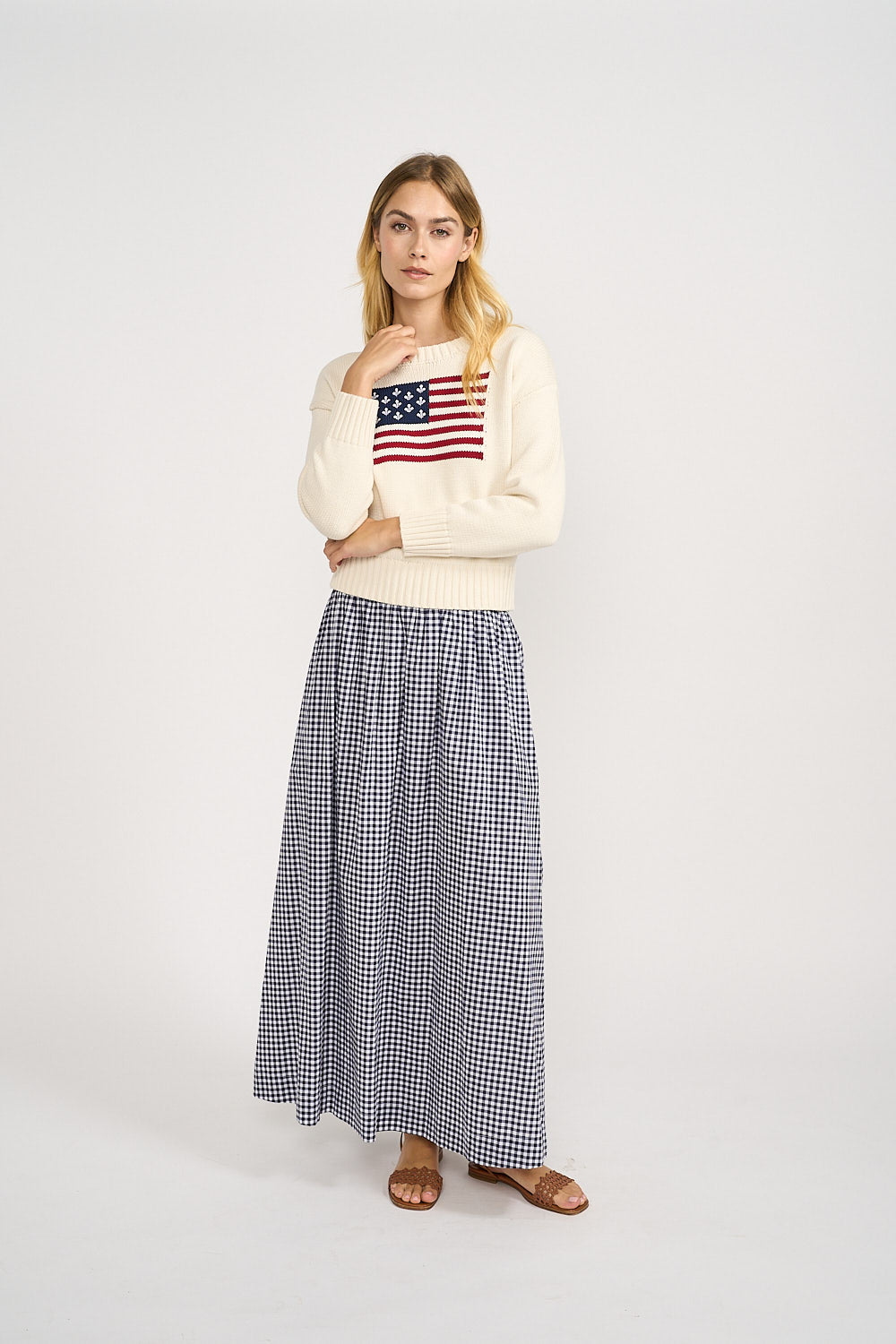 Charlotte Skirt - Navy Gingham