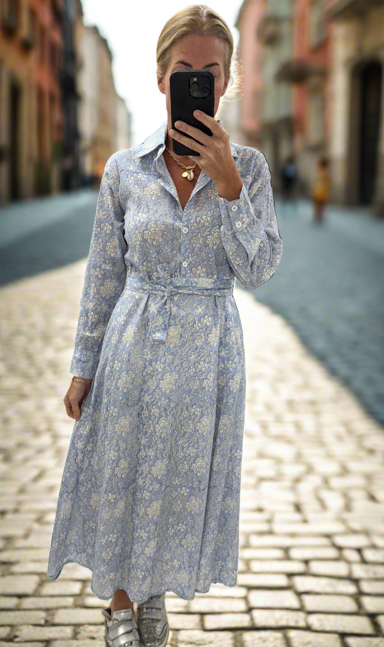 MIDI SHIRT DRESS LIGHT BLUE