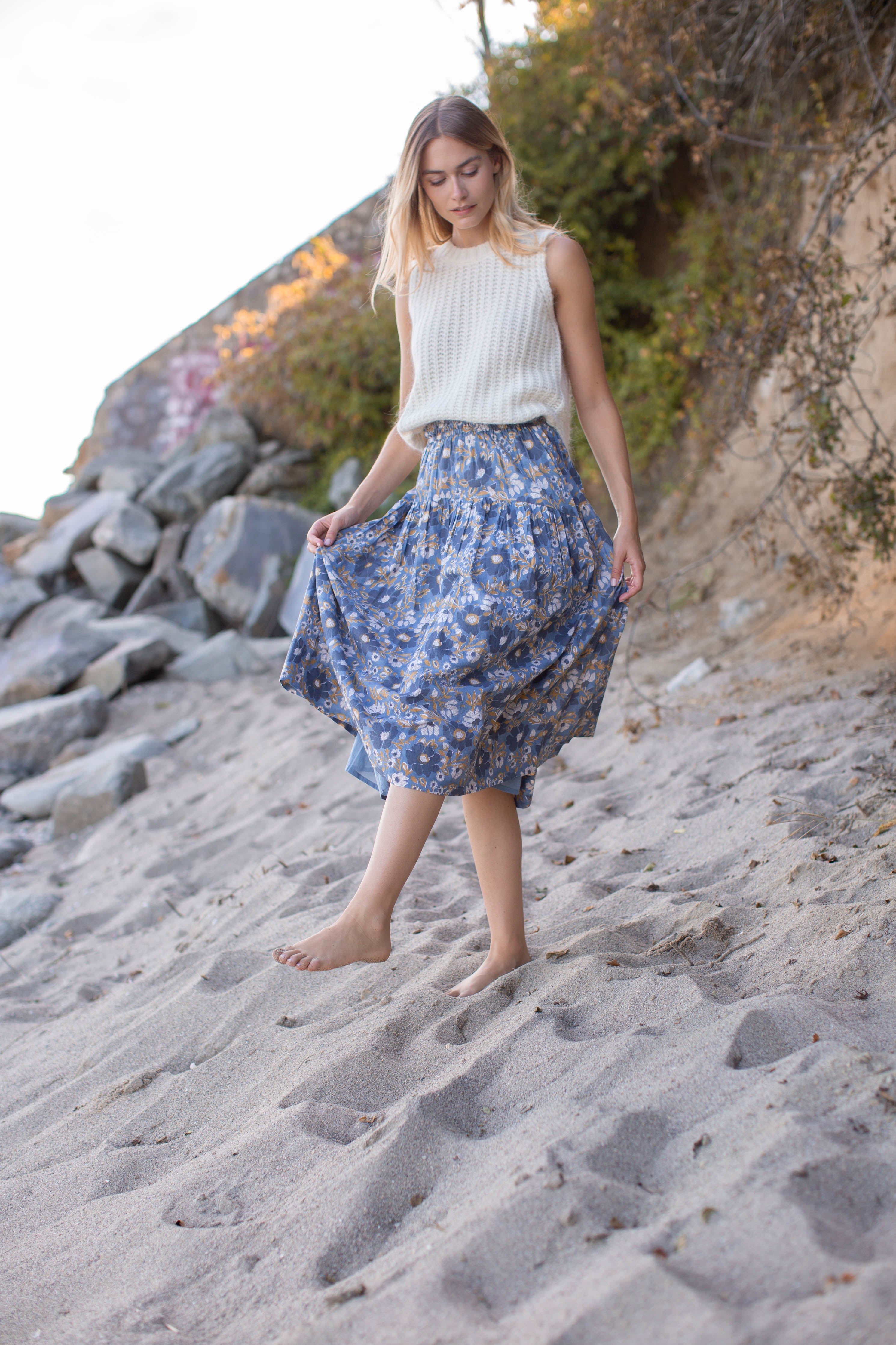 Louisa Skirt Orsay Floral Blue Indigo