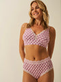 High Rise Brief  - Pink Marea Flower Stamp