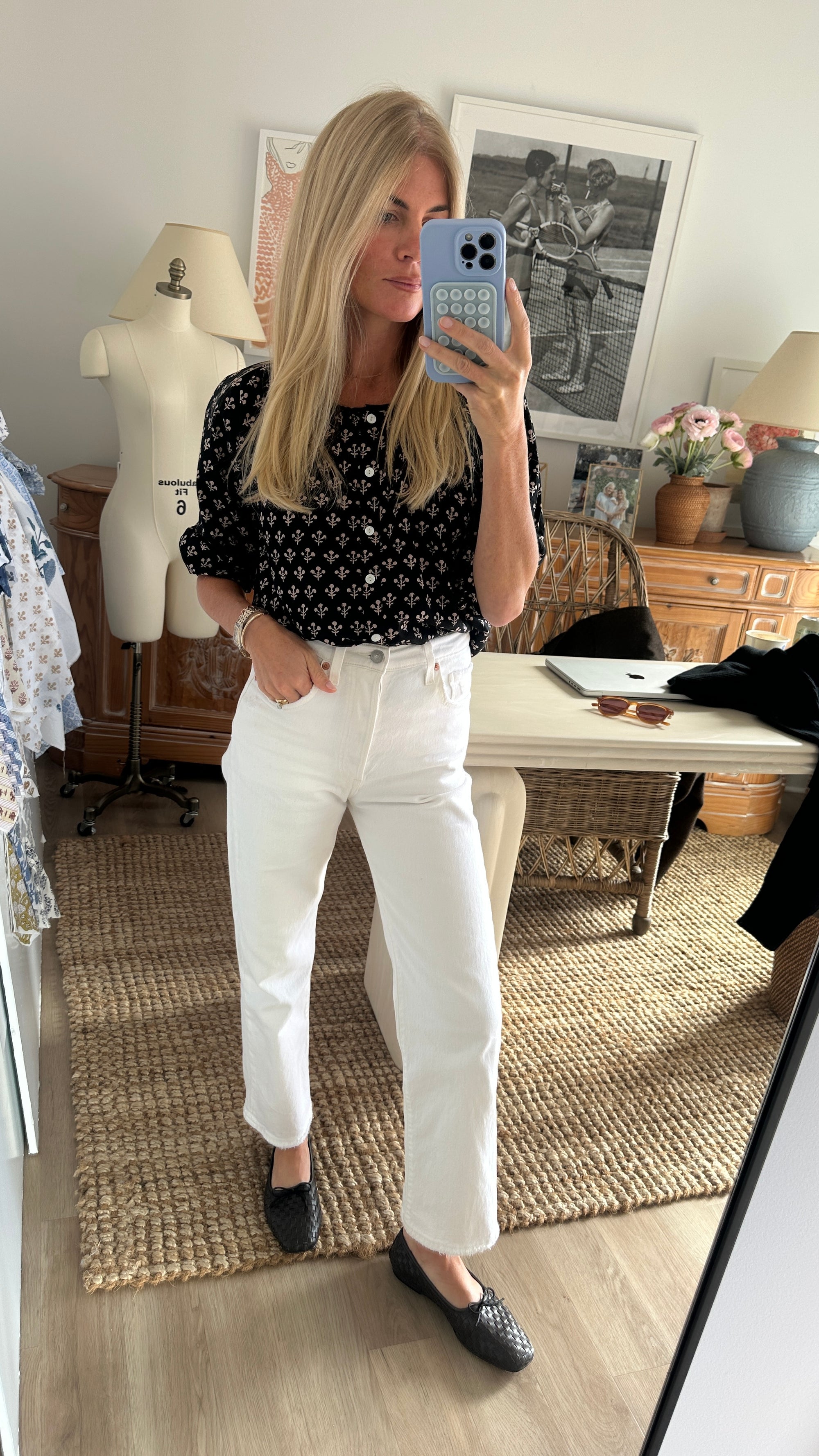 Sophie Top - Black Marea Flower