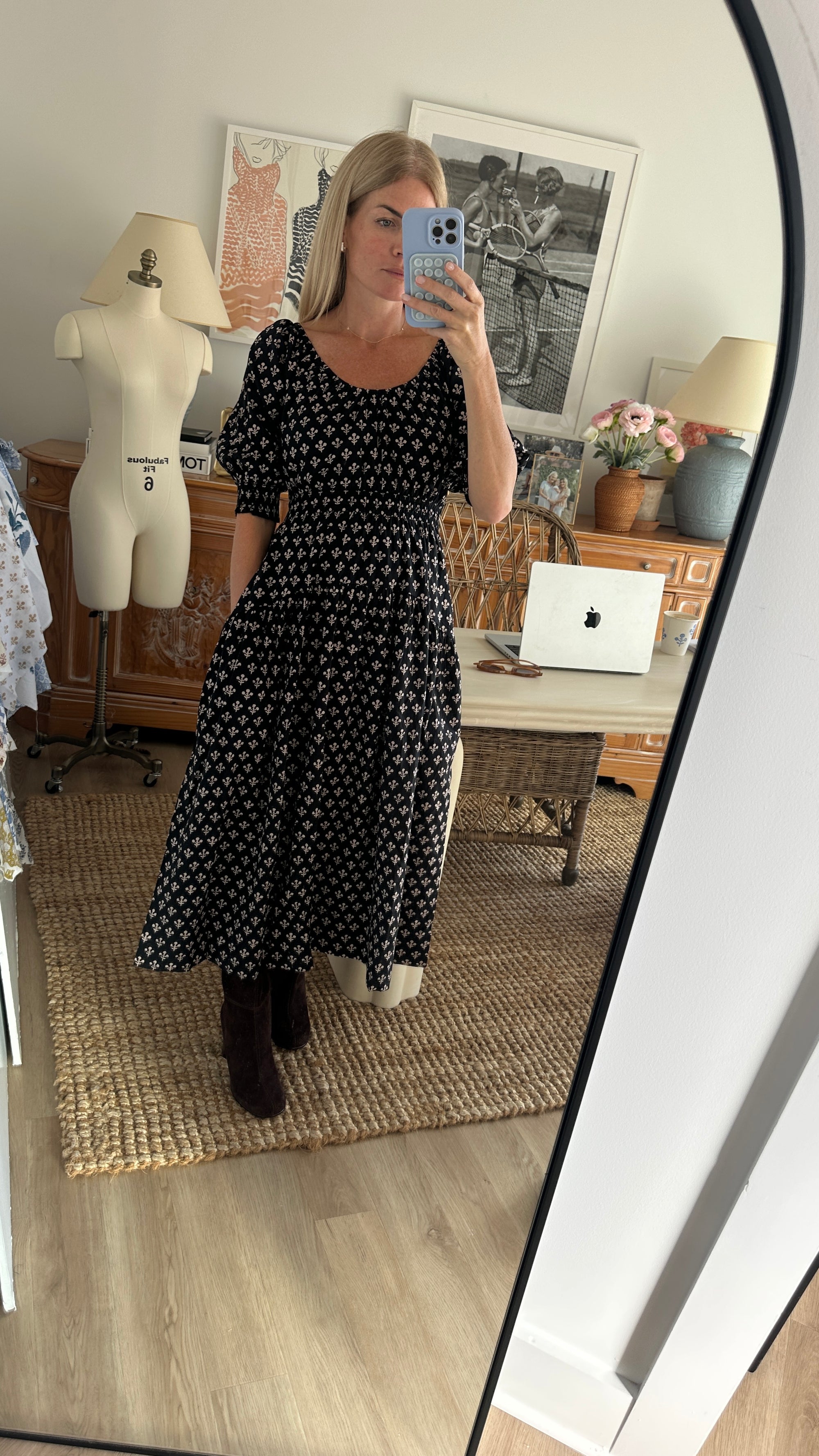 Abby Dress - Black Marea Flower