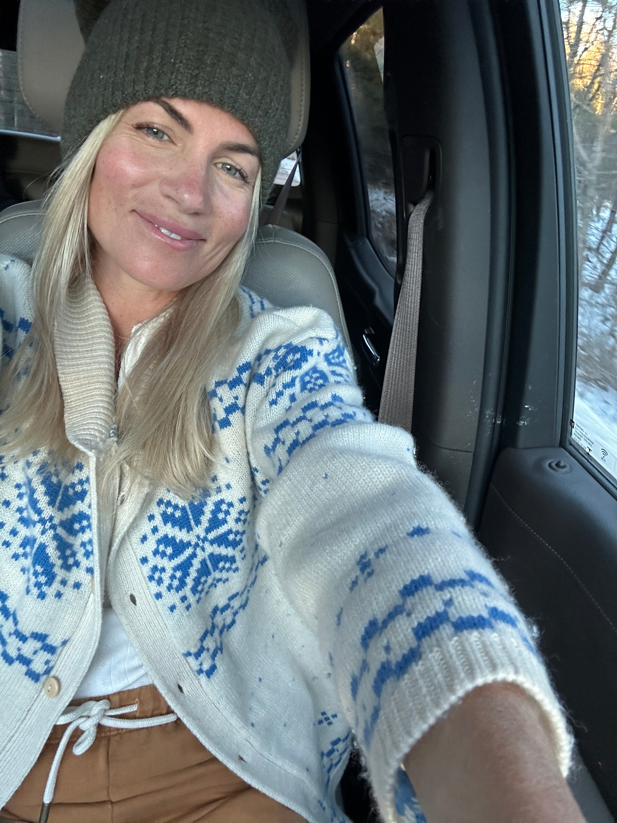 Elin Sweater - Blue/Ivory