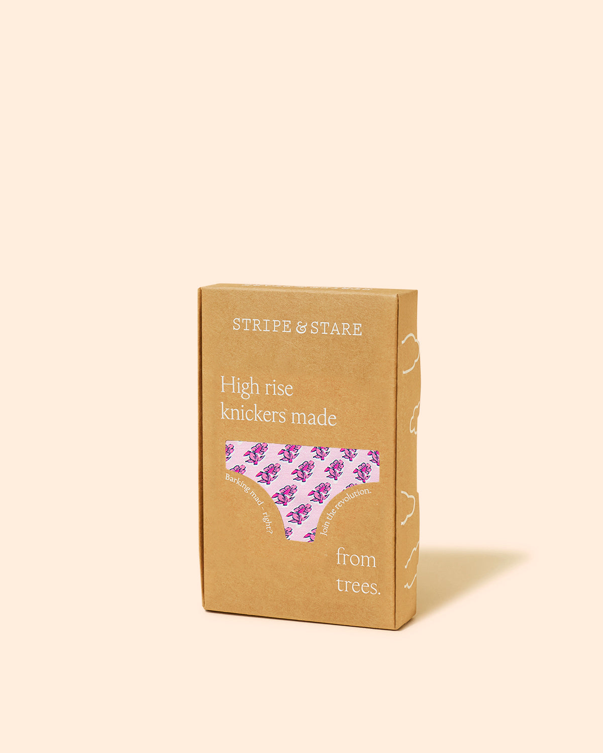 High Rise Brief - Pink Marea Flower Stamp