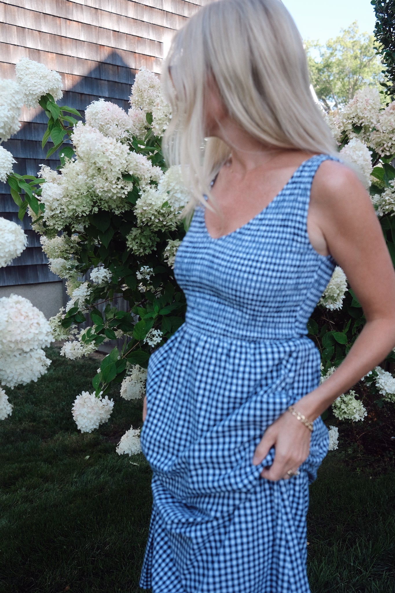 Cora Dress - Navy Gingham