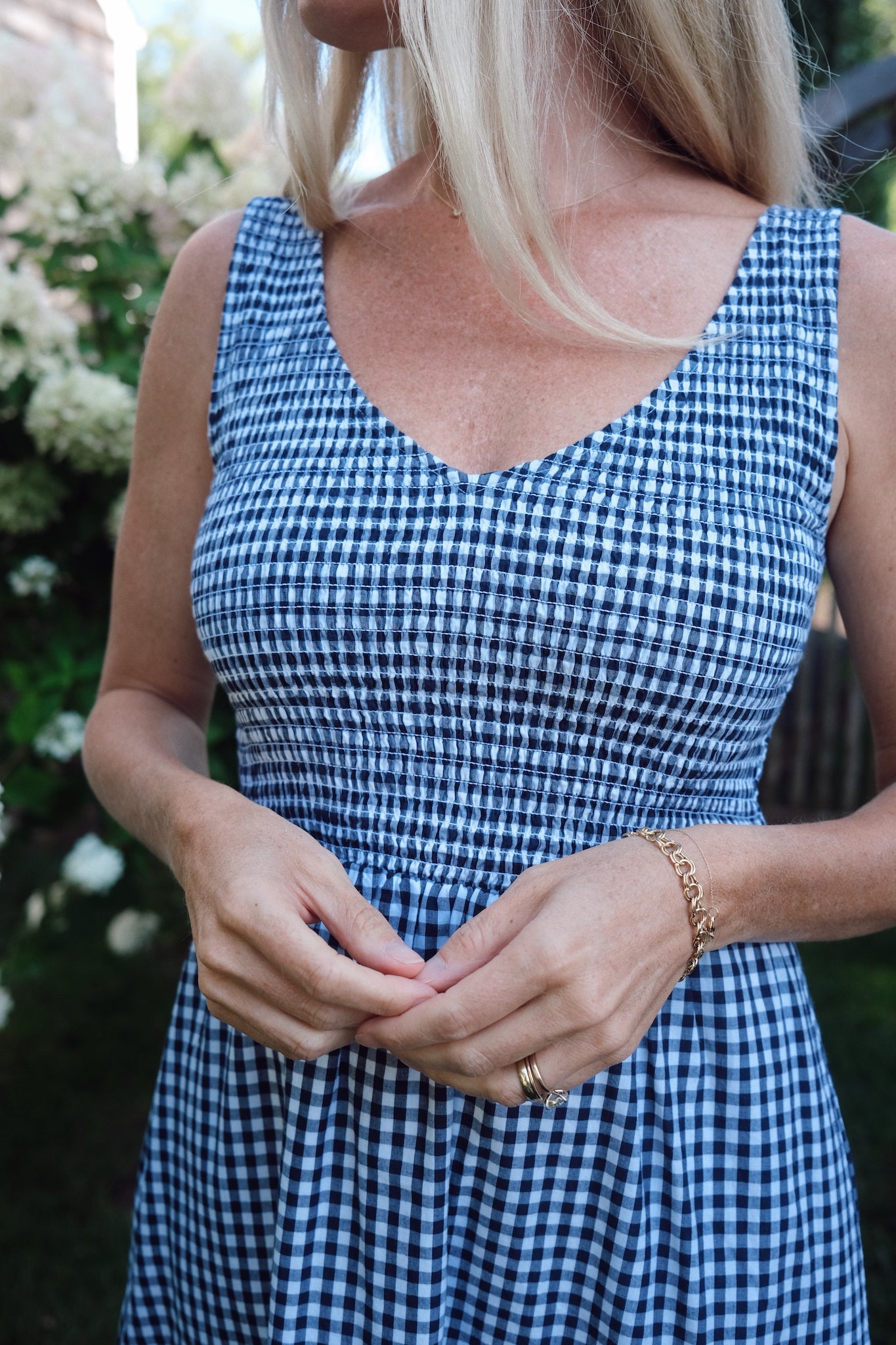 Cora Dress - Navy Gingham