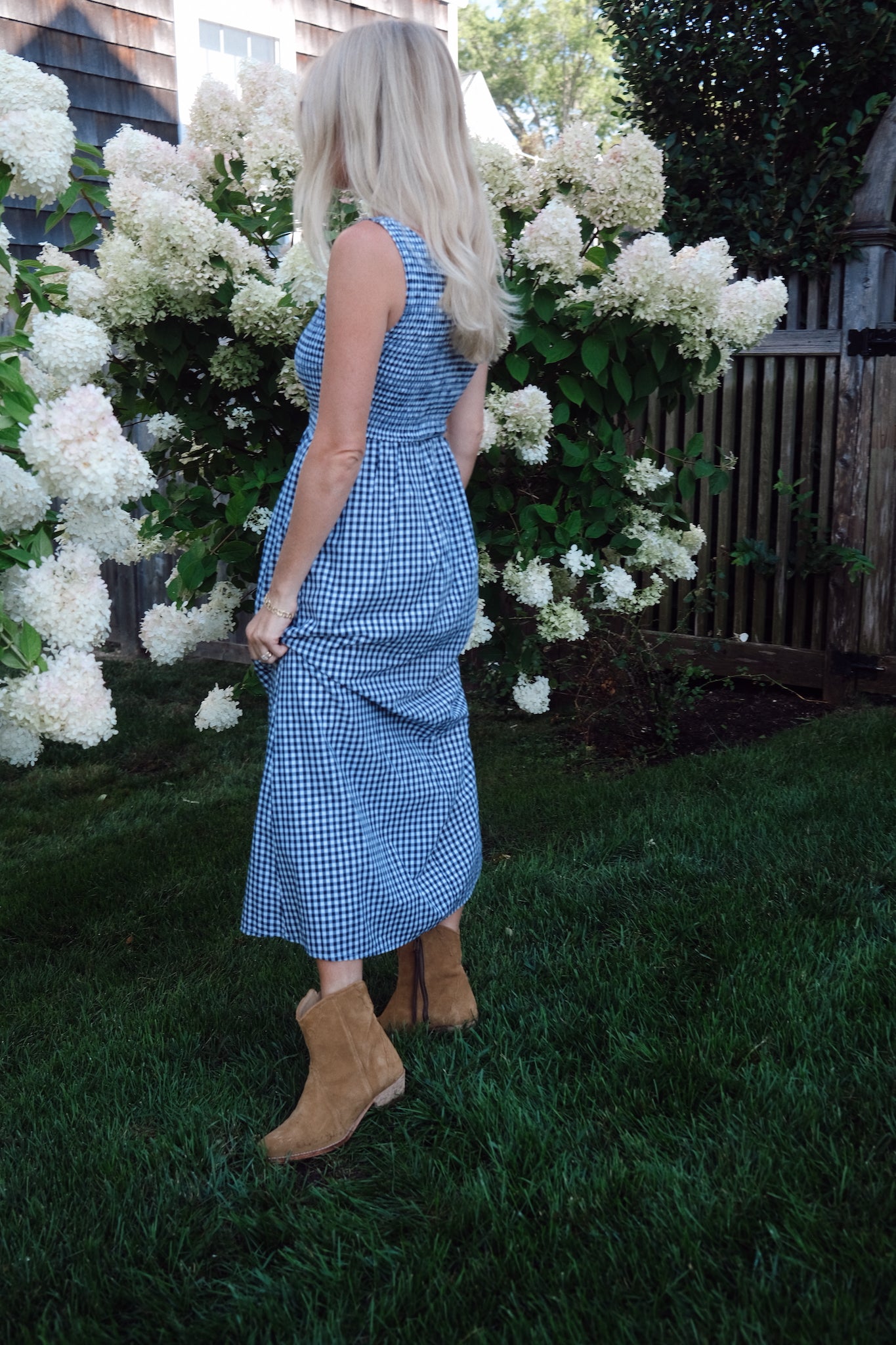 Cora Dress - Navy Gingham