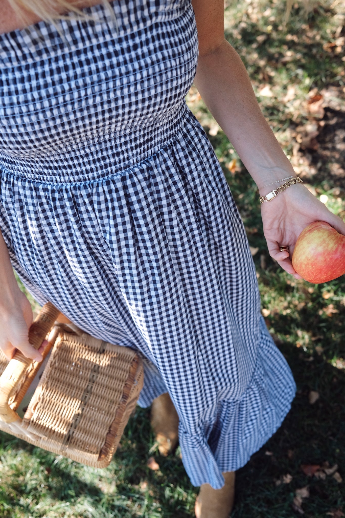 Sasco Dress - Navy Gingham