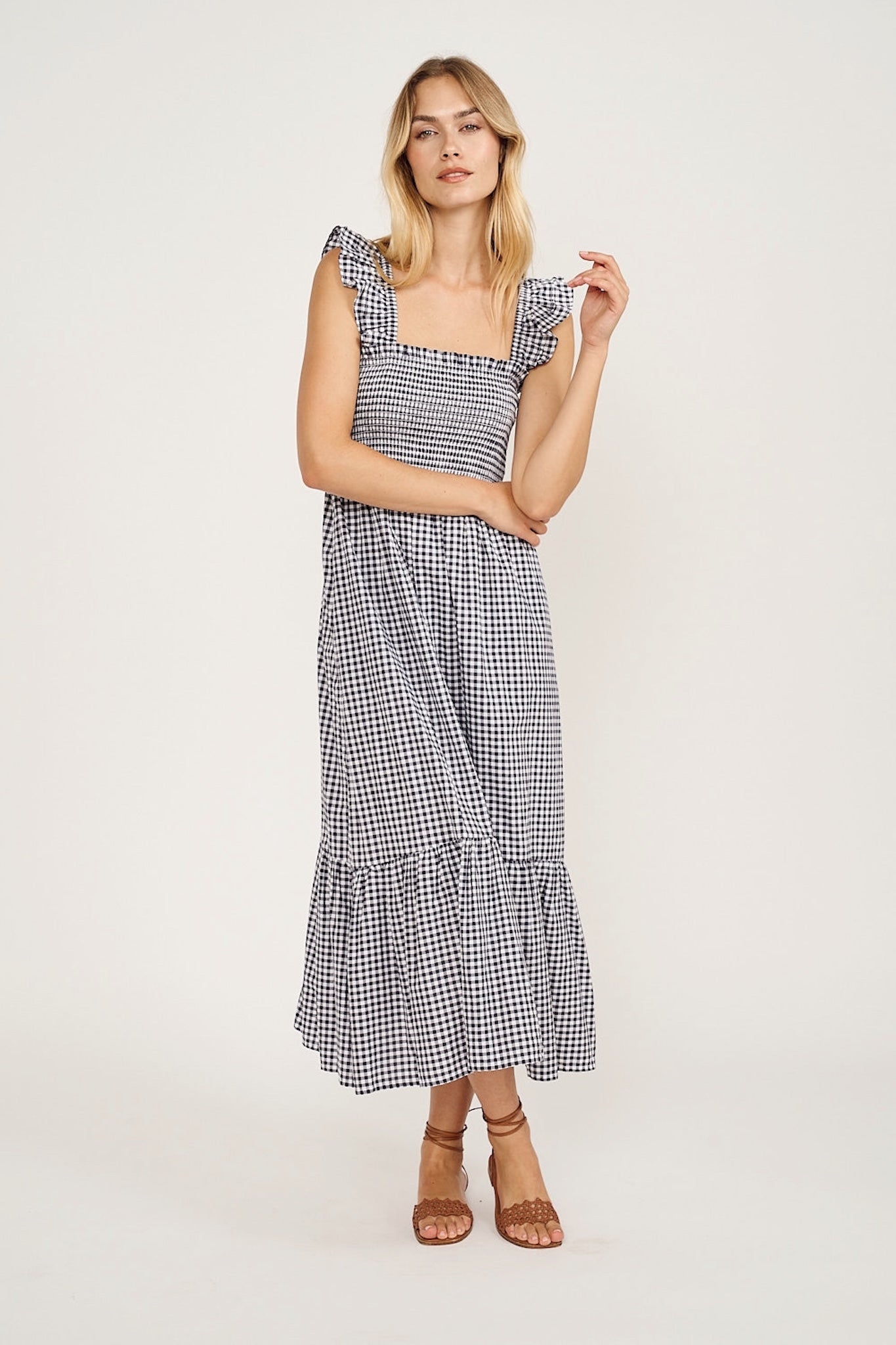 Sasco Dress - Navy Gingham