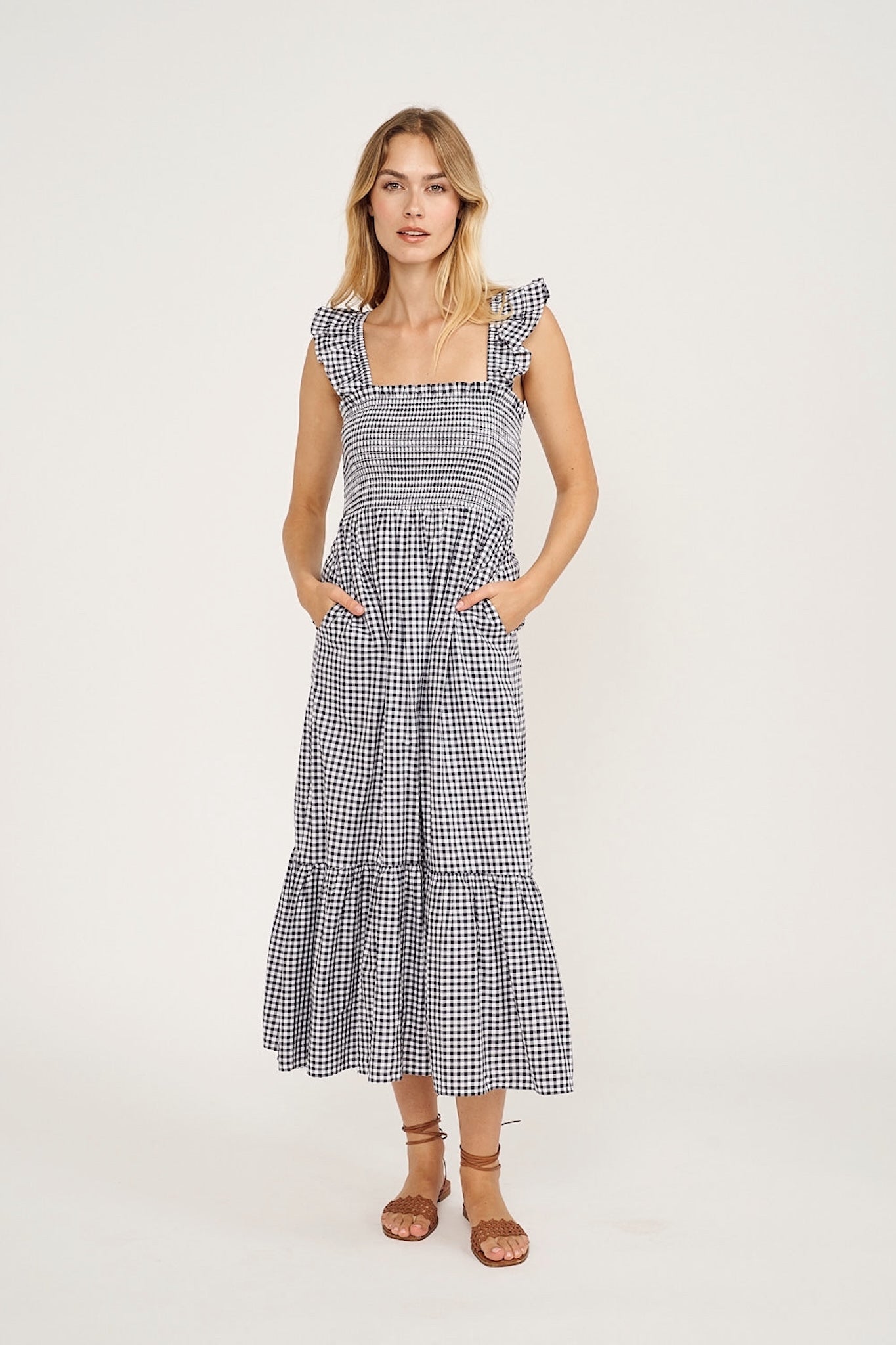 Sasco Dress - Navy Gingham