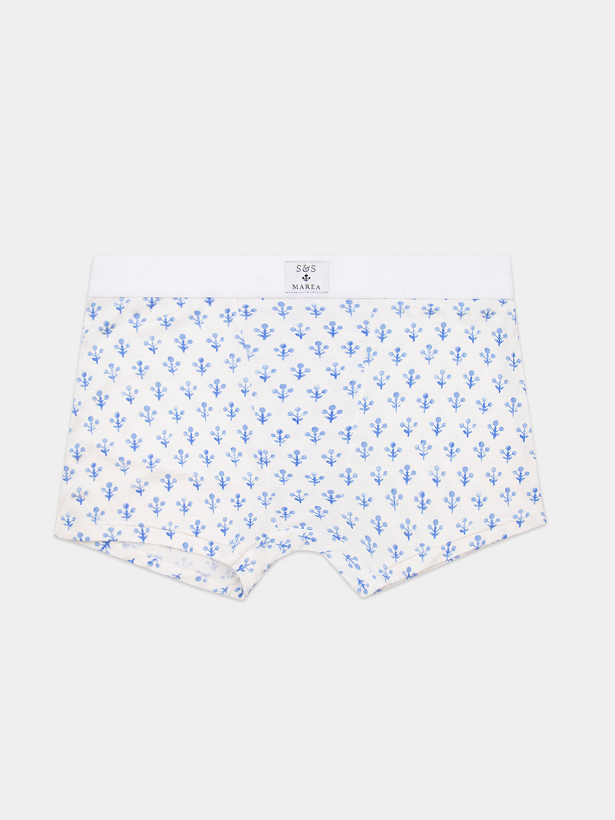 Boxer Shorts - Blue Marea Flower Sprig