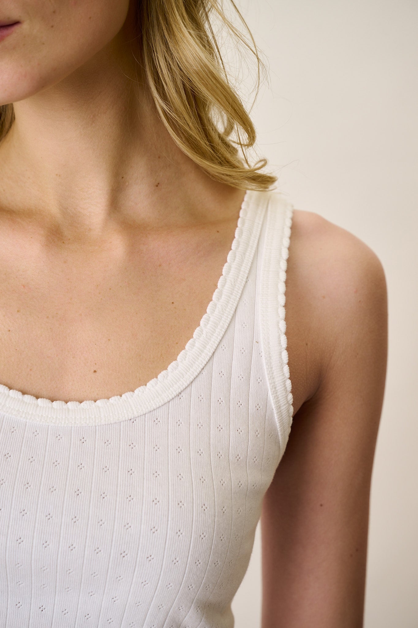 Pointelle Tank - White – Marea by Liz Joy