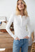 Pointelle Long Sleeve Henley - White