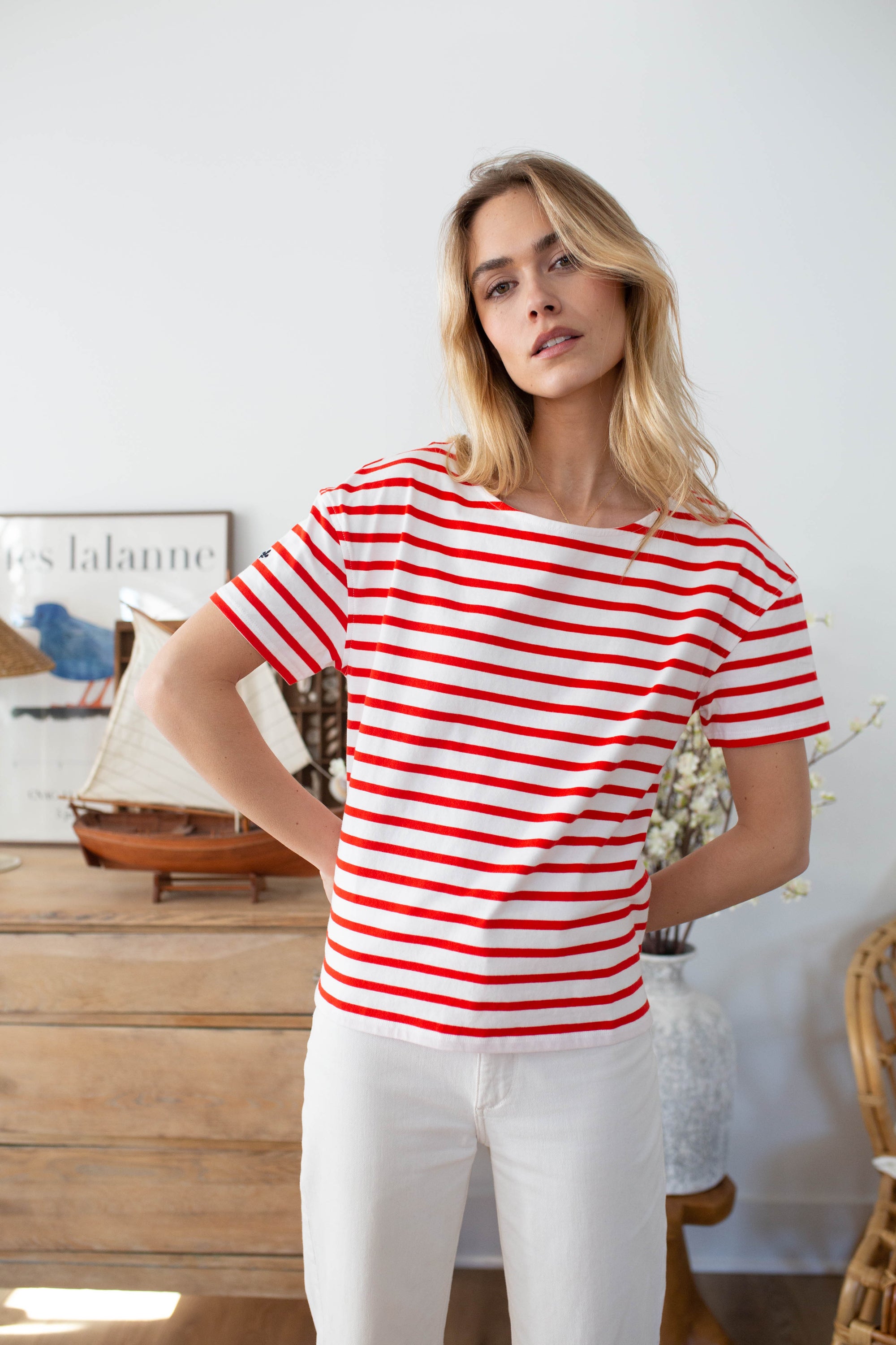 Short Sleeve Mariner - Red/White