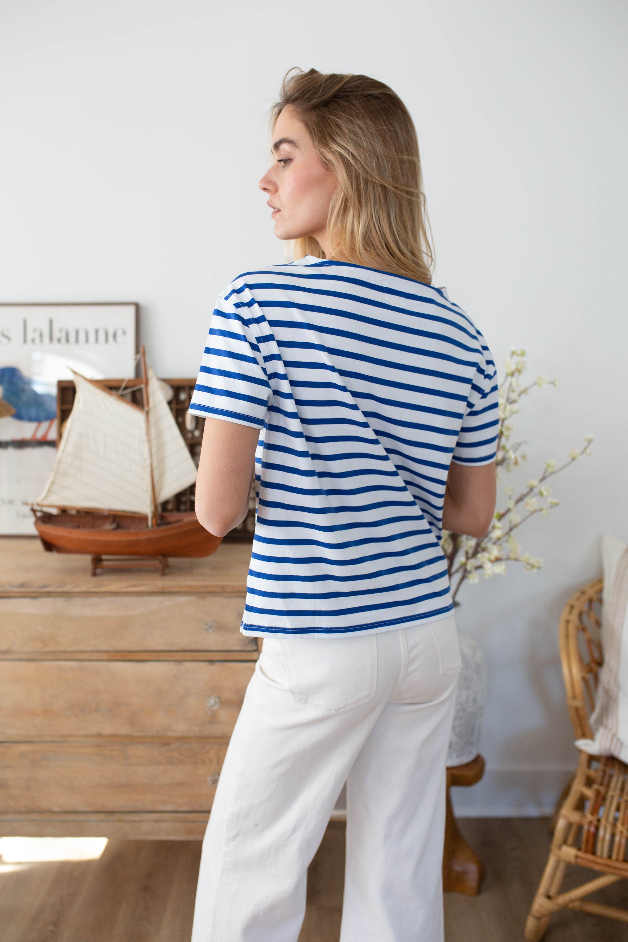 Short Sleeve Mariner - Tidal Blue/White