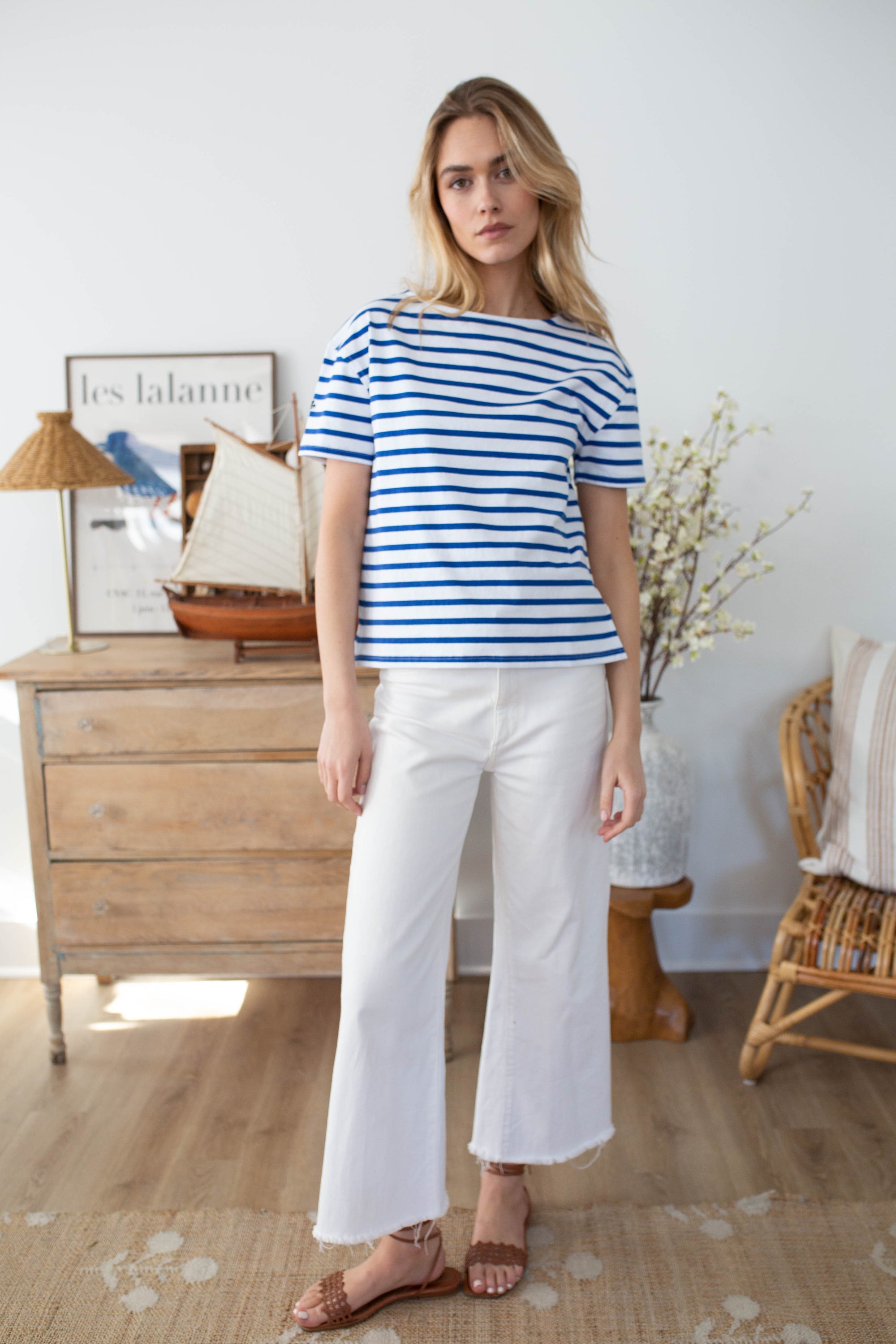Short Sleeve Mariner - Tidal Blue/White