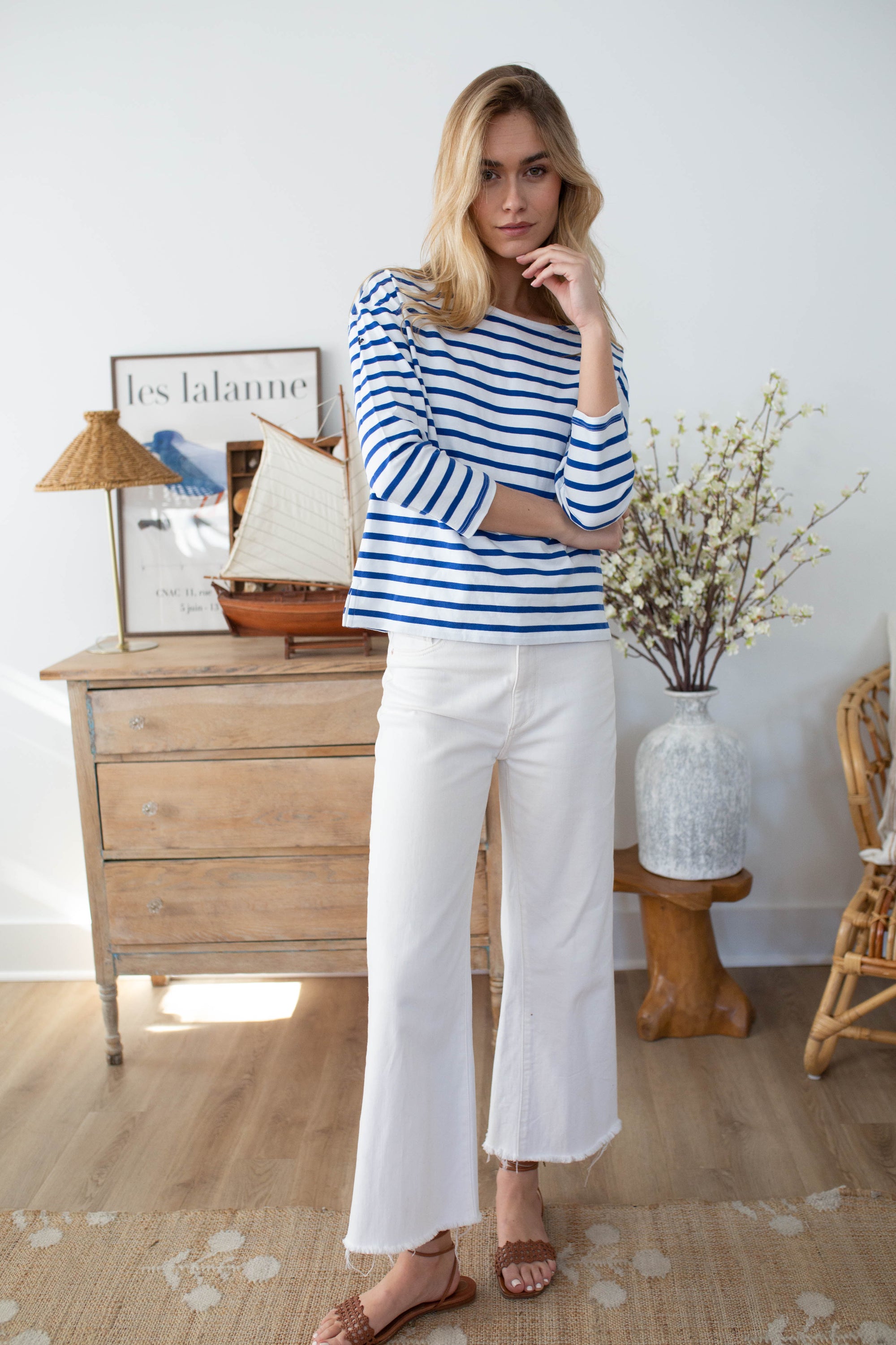 Long Sleeve Mariner - Tidal Blue / White