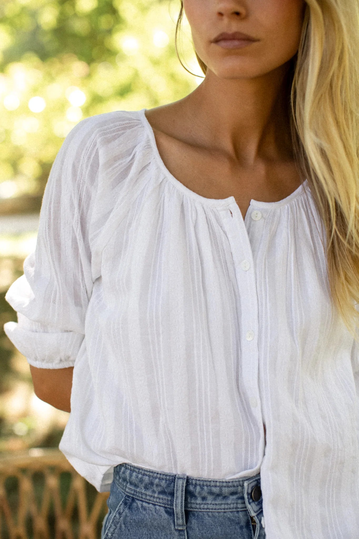 Sophie Top - White Dobby – Marea by Liz Joy