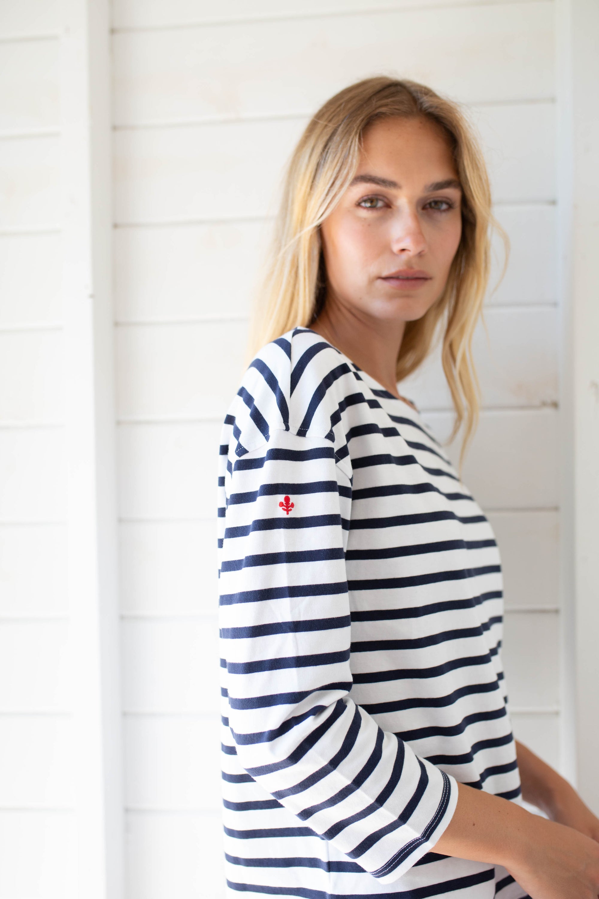 3/4 Sleeve Mariner - Navy / White
