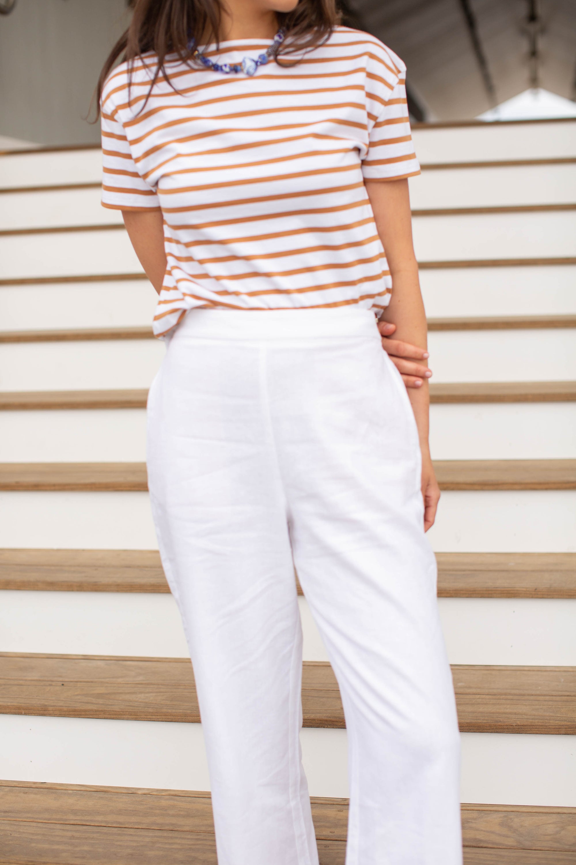 Short Sleeve Mariner - White/Cashew