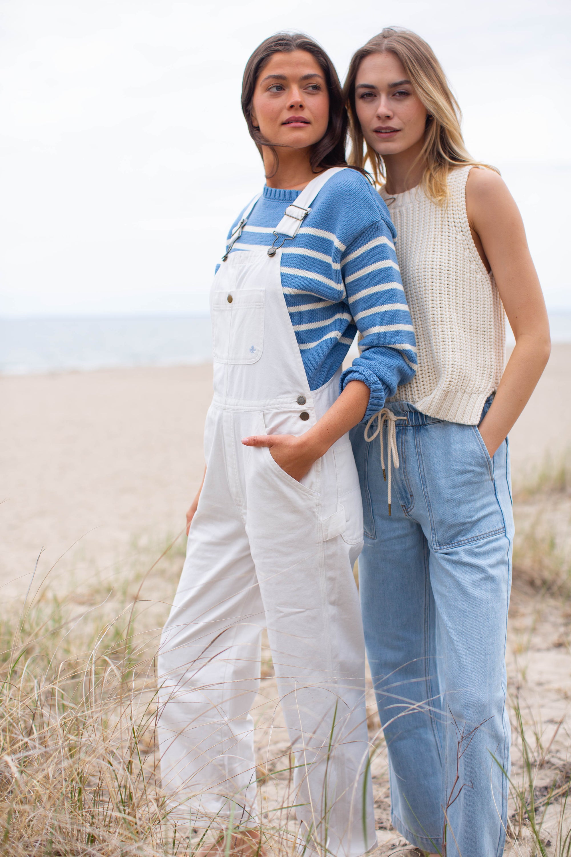 Denim Overalls - Ivory