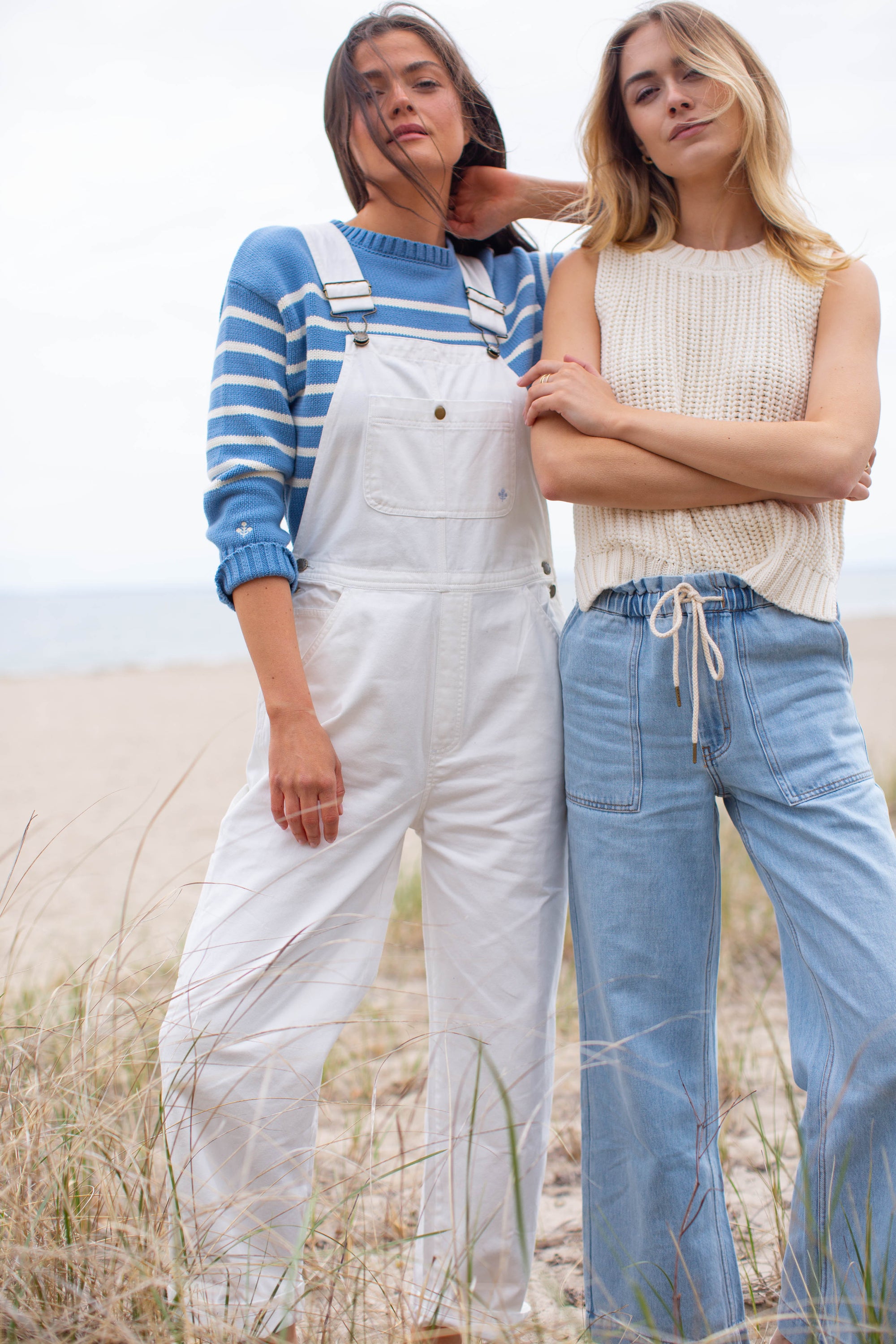 Denim Overalls - Ivory