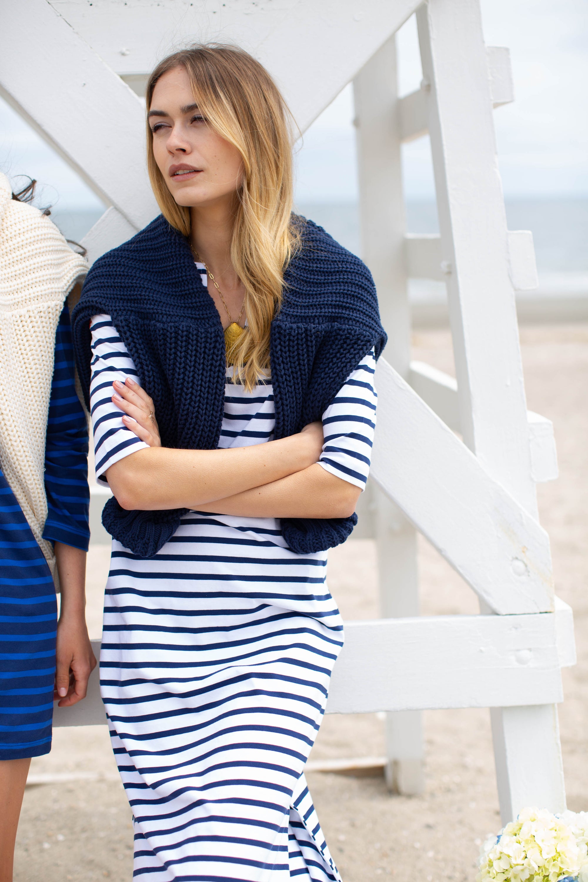 Mariner Tunic Dress - Navy/White