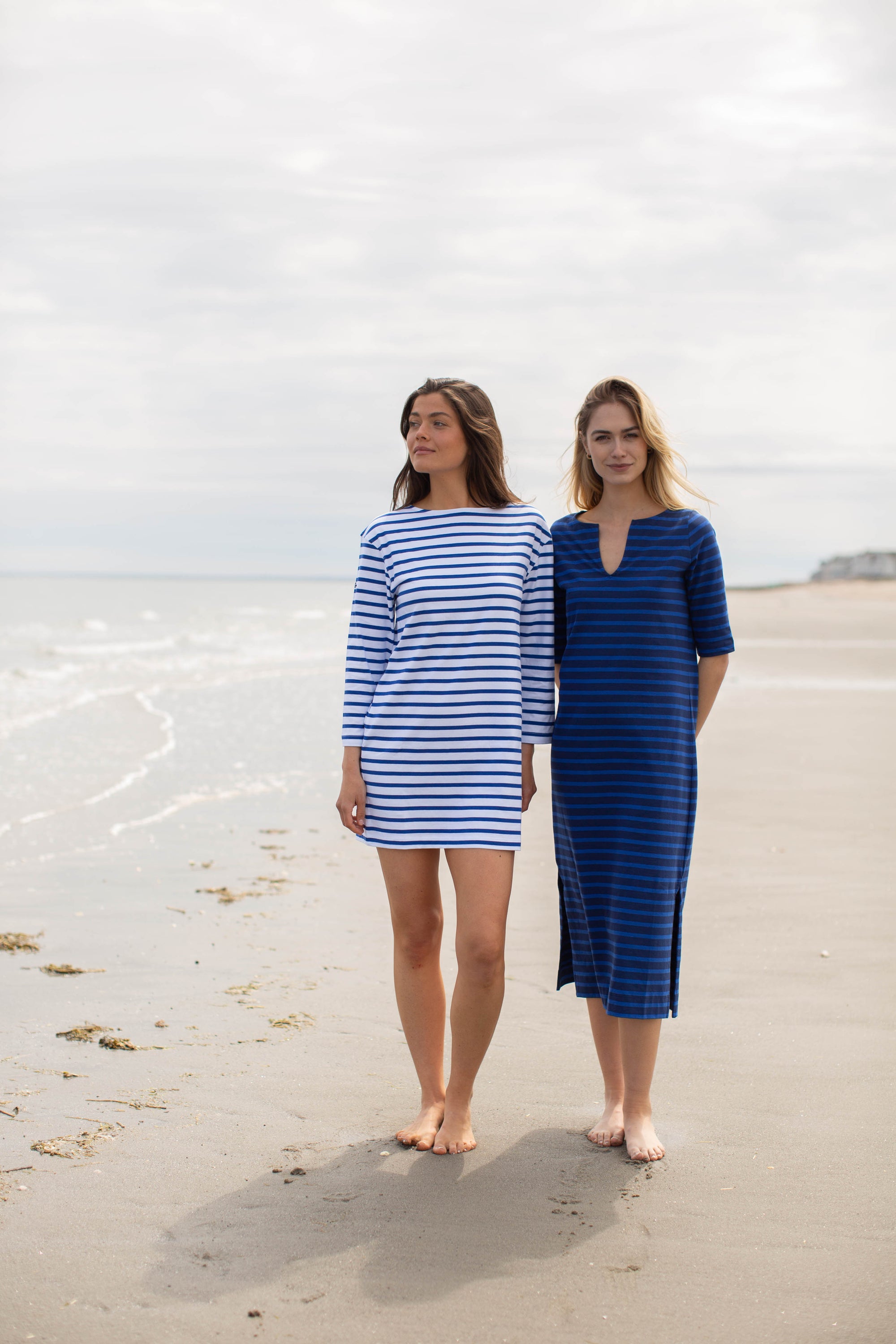 Mariner Dress - Tidal/White