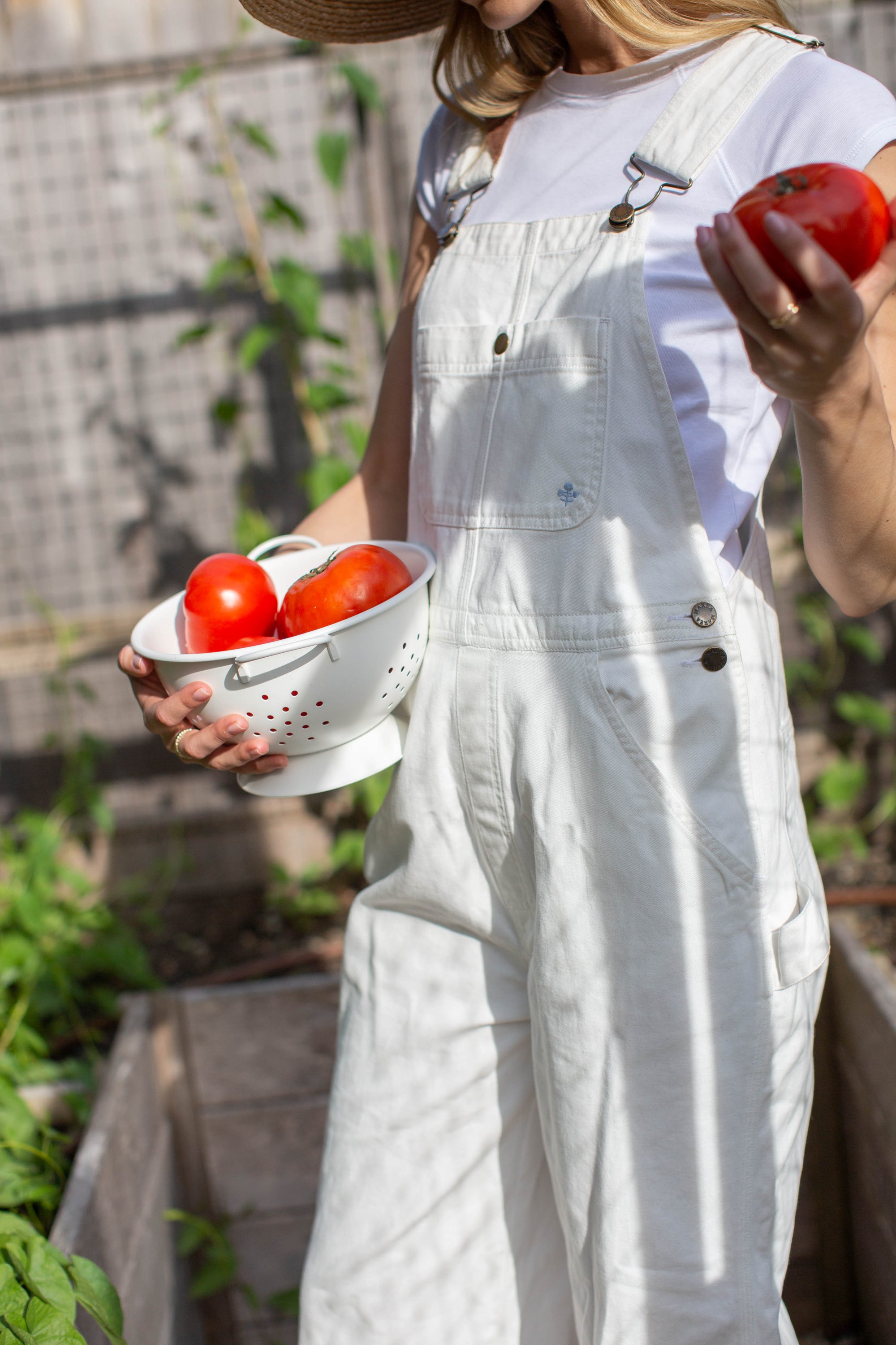Denim Overalls - Ivory