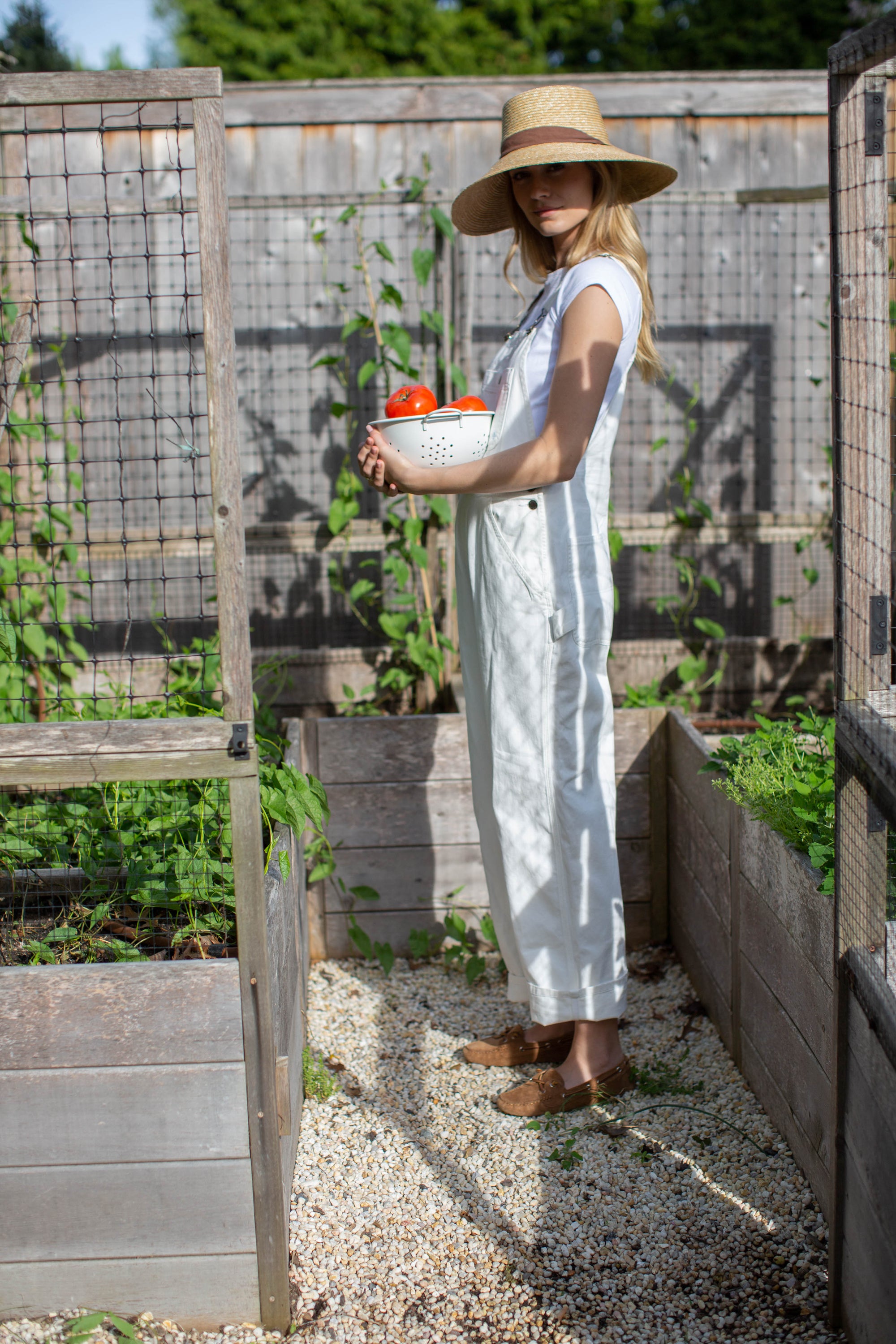 Denim Overalls - Ivory