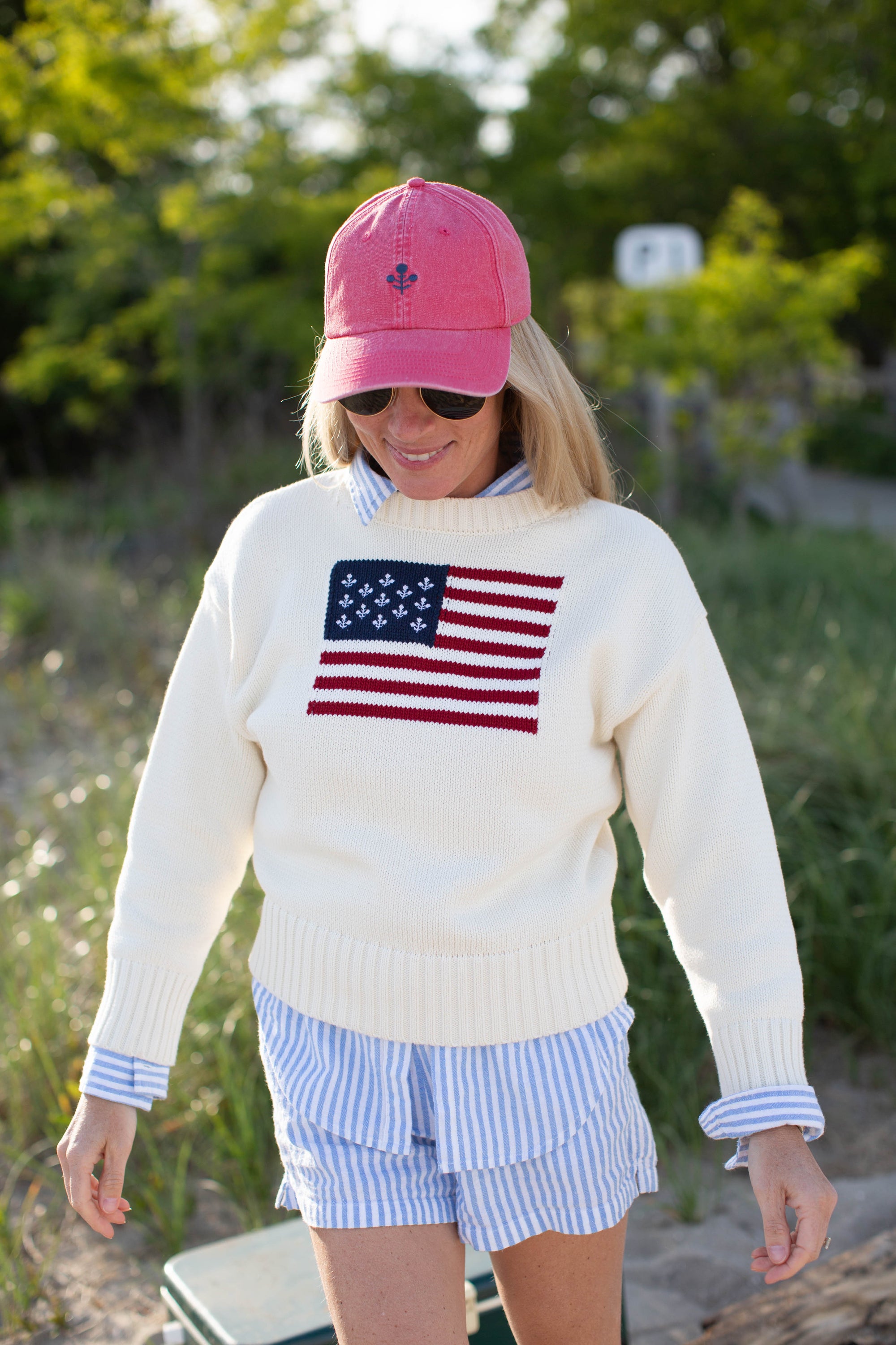 Marea Flower Baseball Hat - Nantucket Red