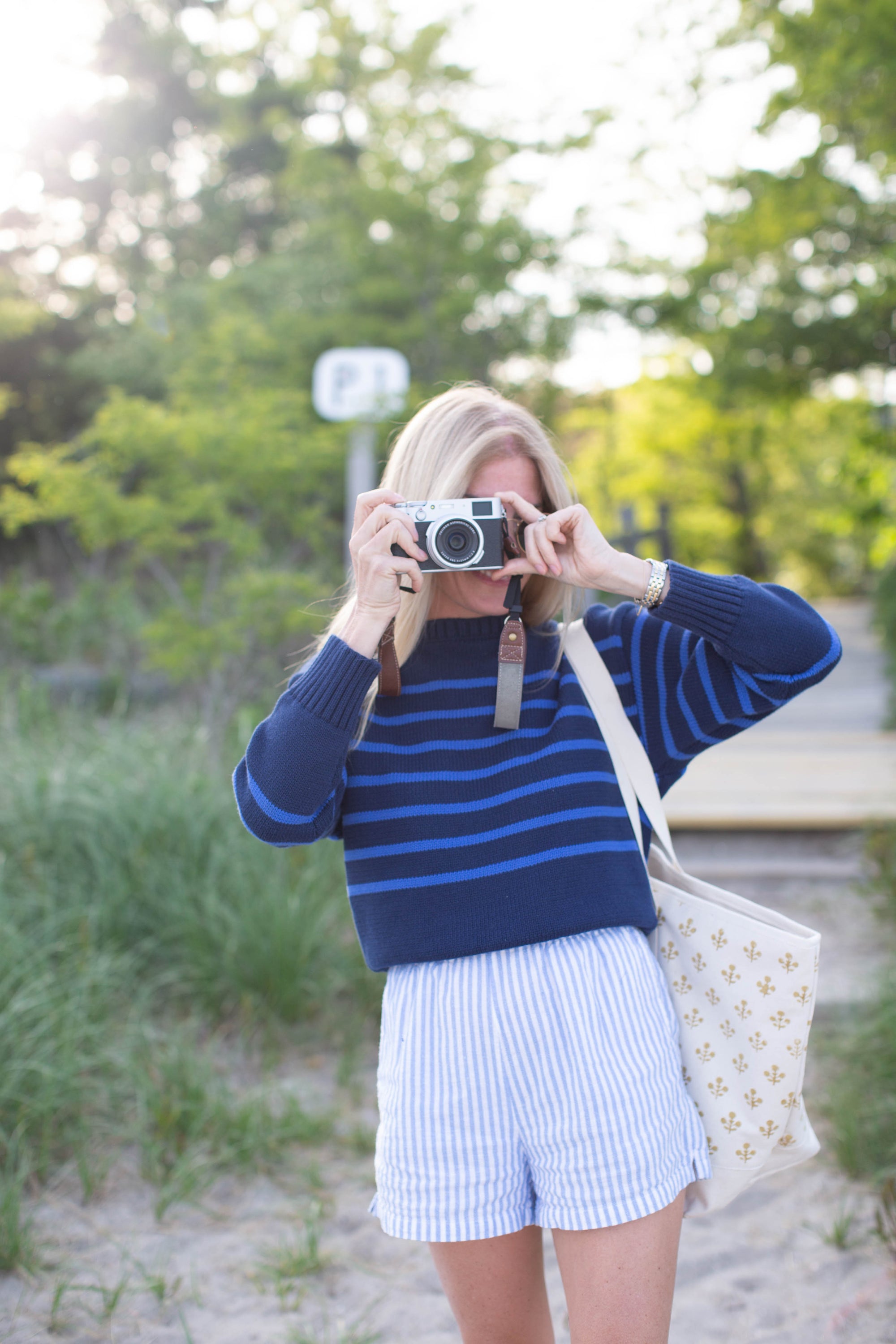 Lake Sweater - Navy/Tidal Blue Stripe
