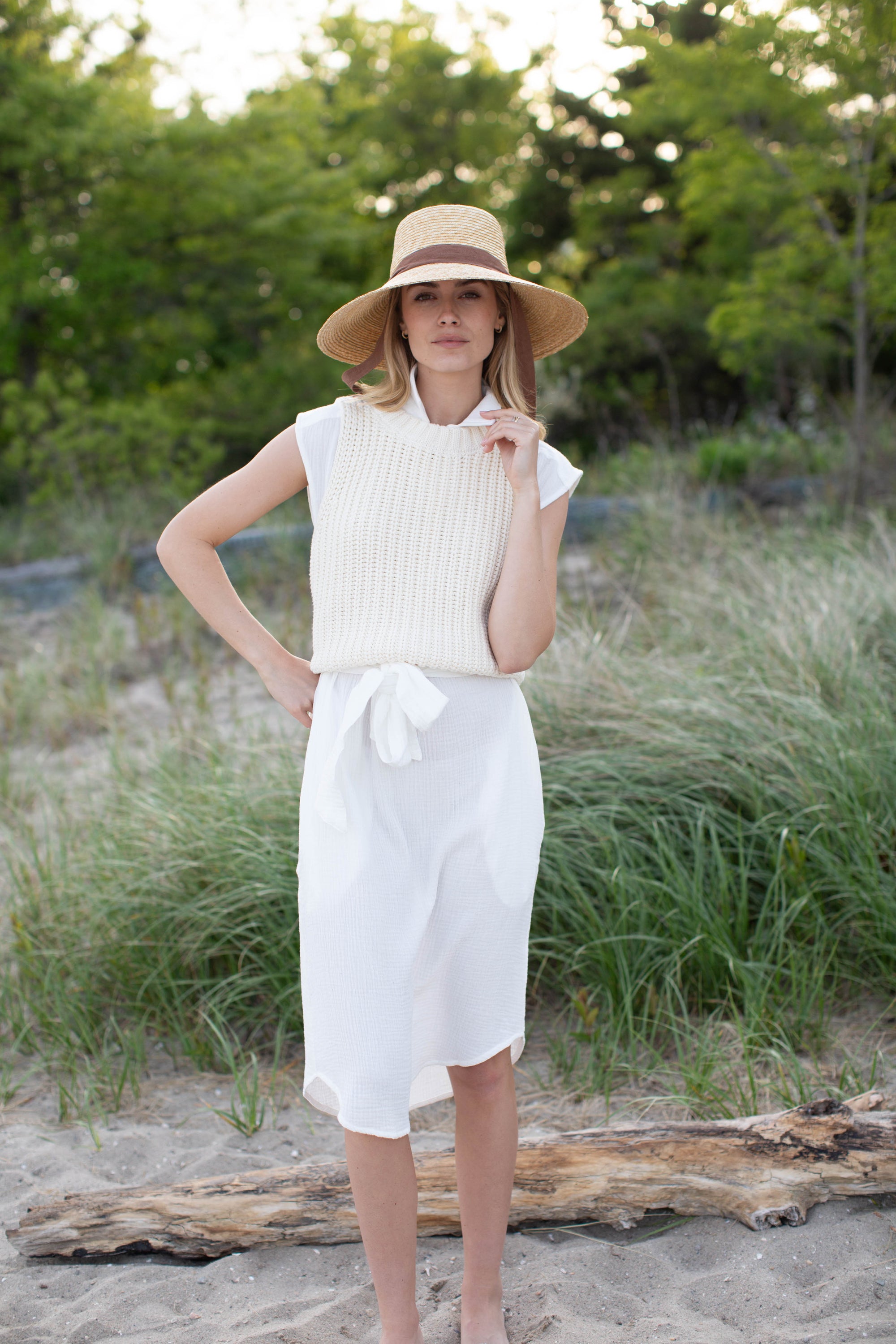 Joanne Dress - White Gauze