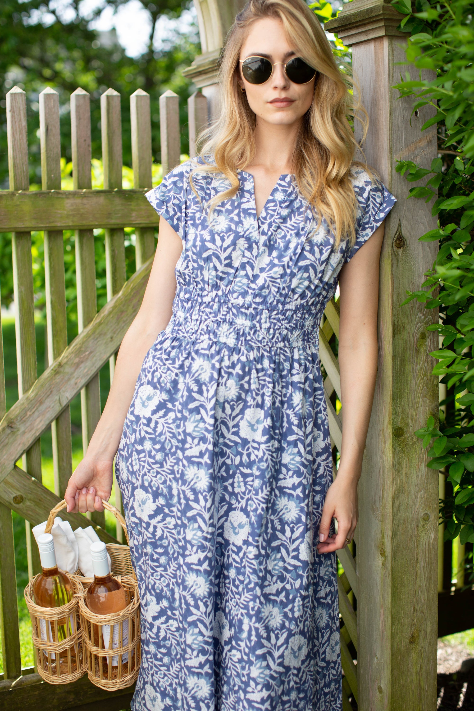 Clara Dress - Indigo Blossom