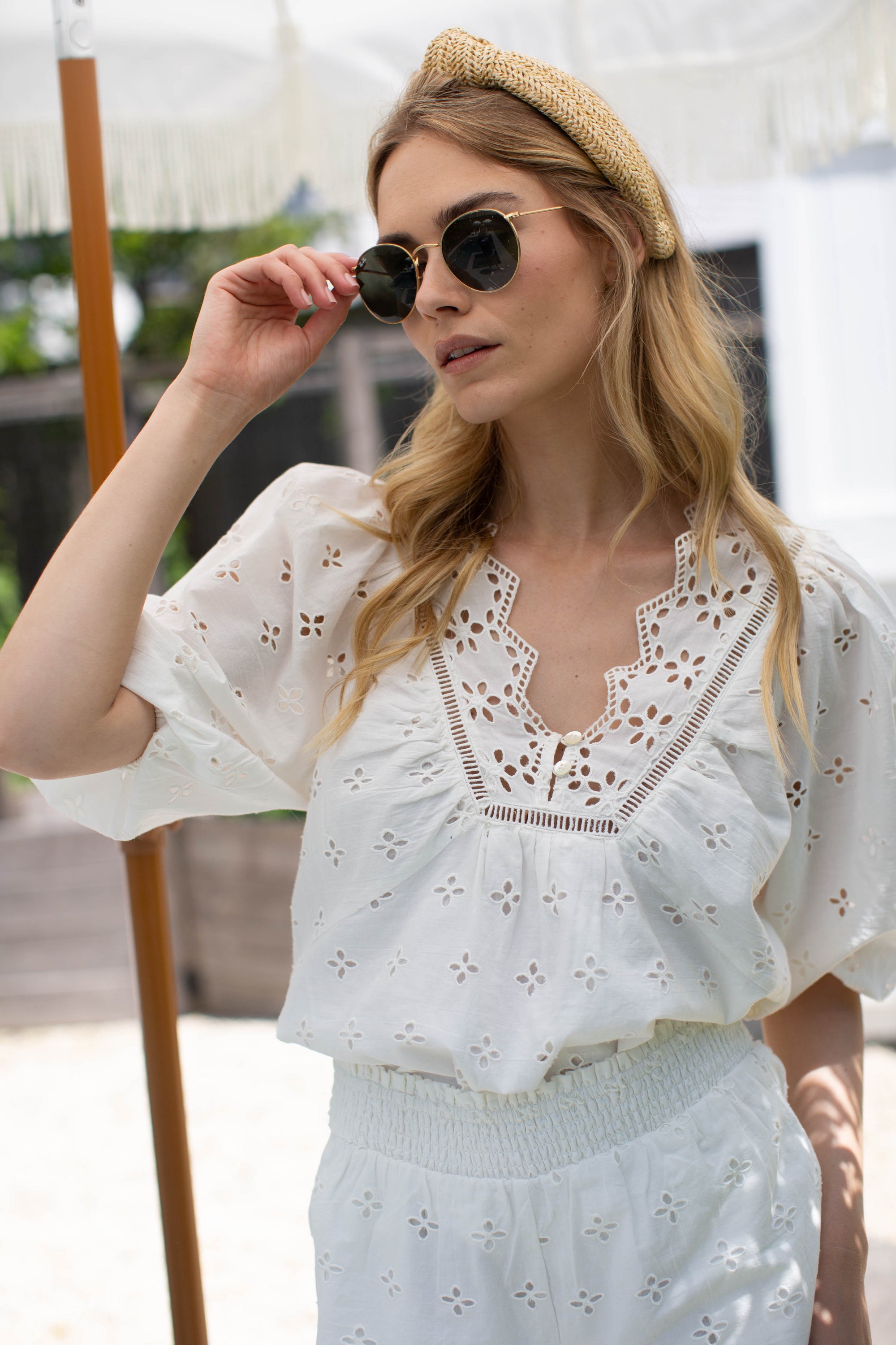 Eloise Eyelet Top - White