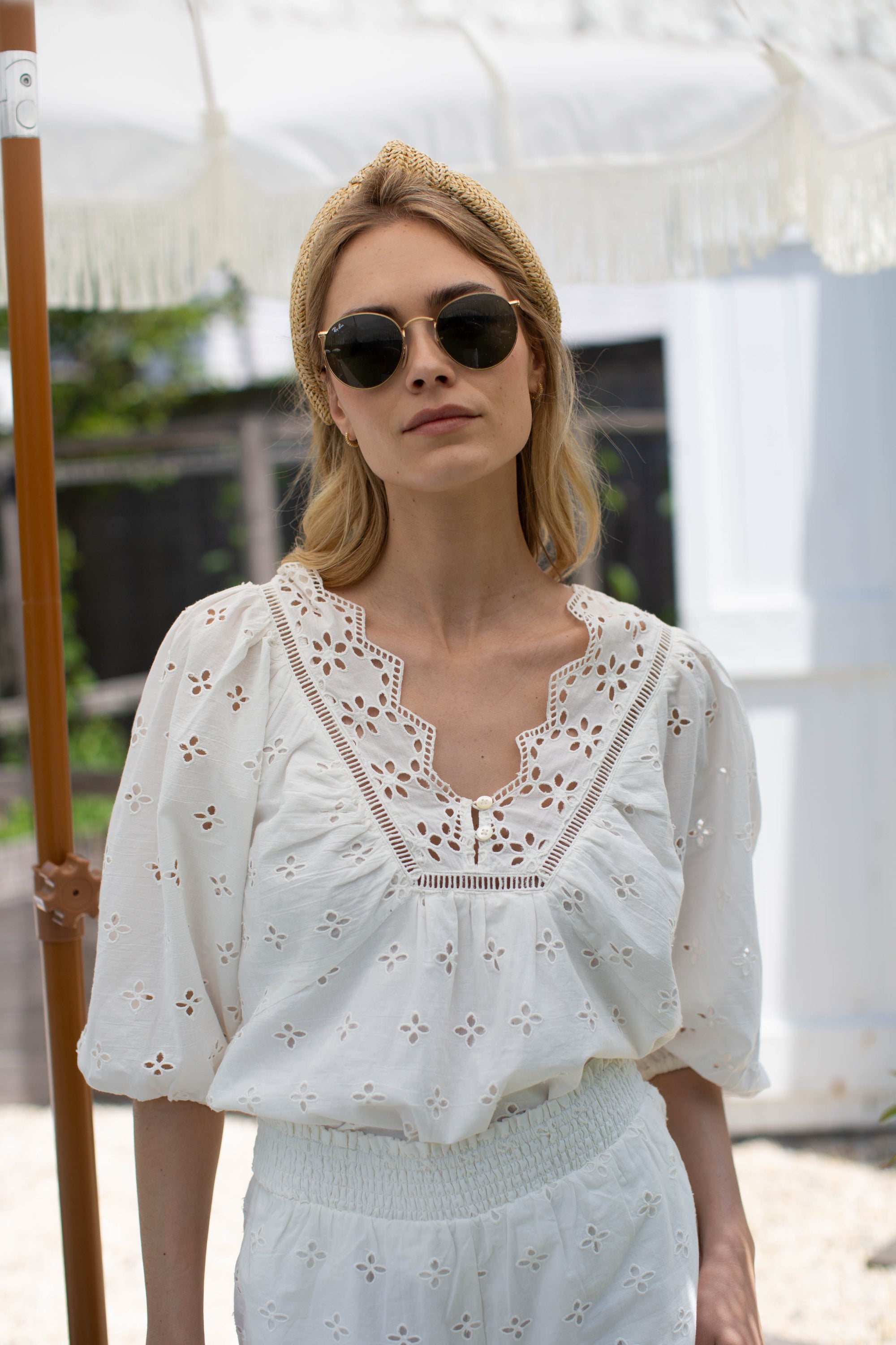 Eloise Eyelet Top - White
