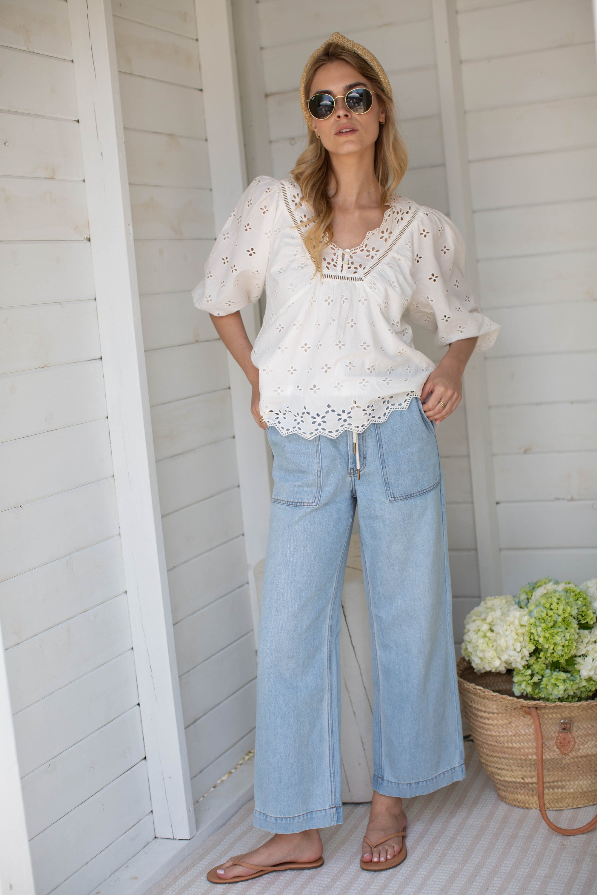 Eloise Eyelet Top - White
