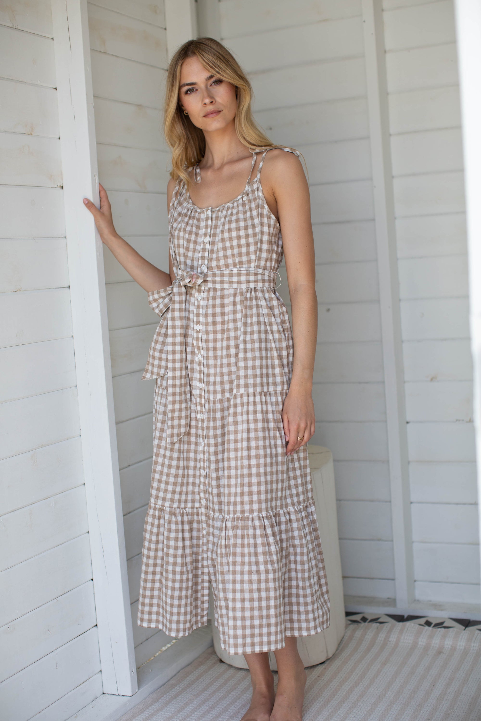 Siesta Dress - Dune Gingham