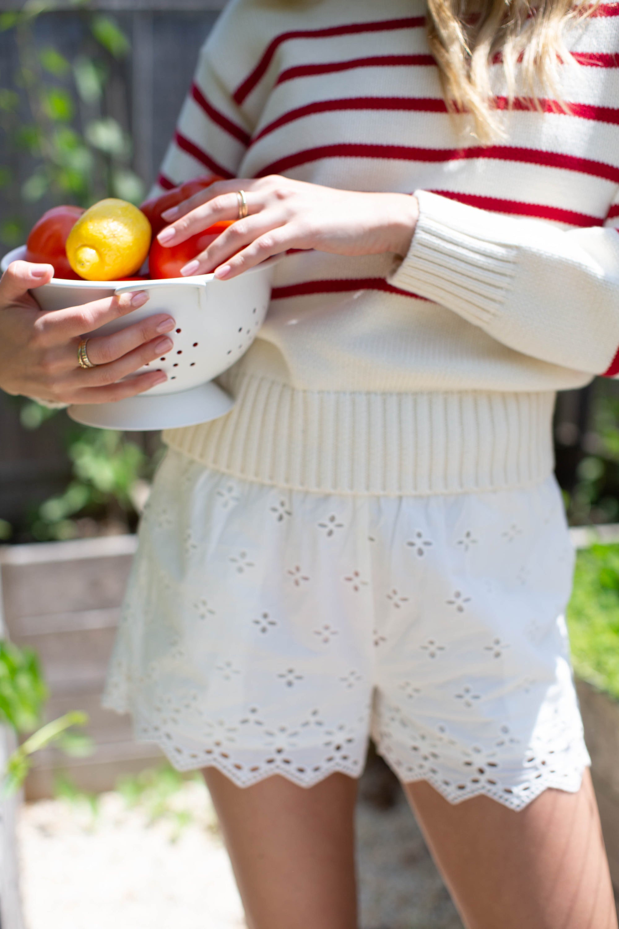 Emily Eyelet Shorts - White