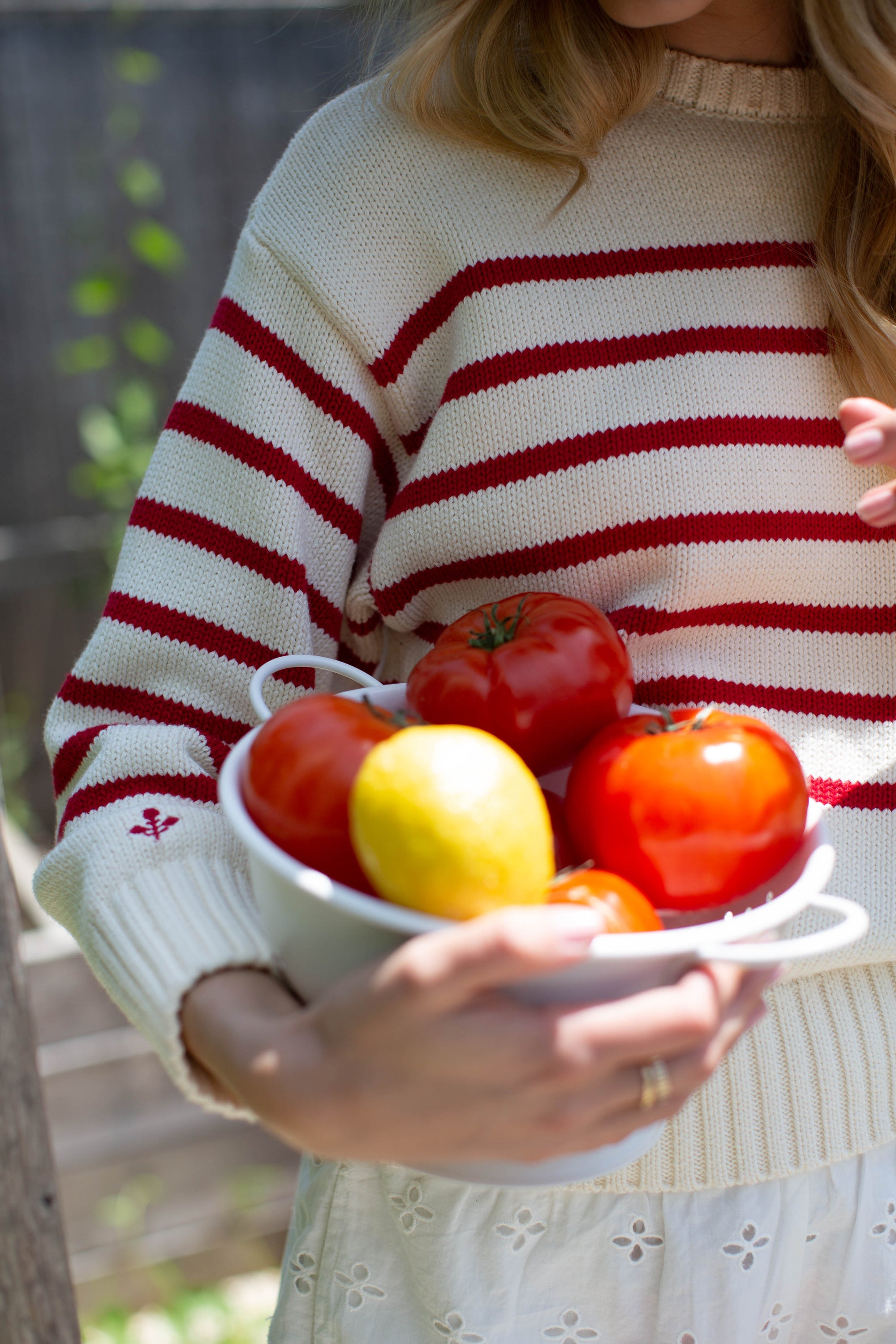 Lake Sweater - Ivory/Red Stripe